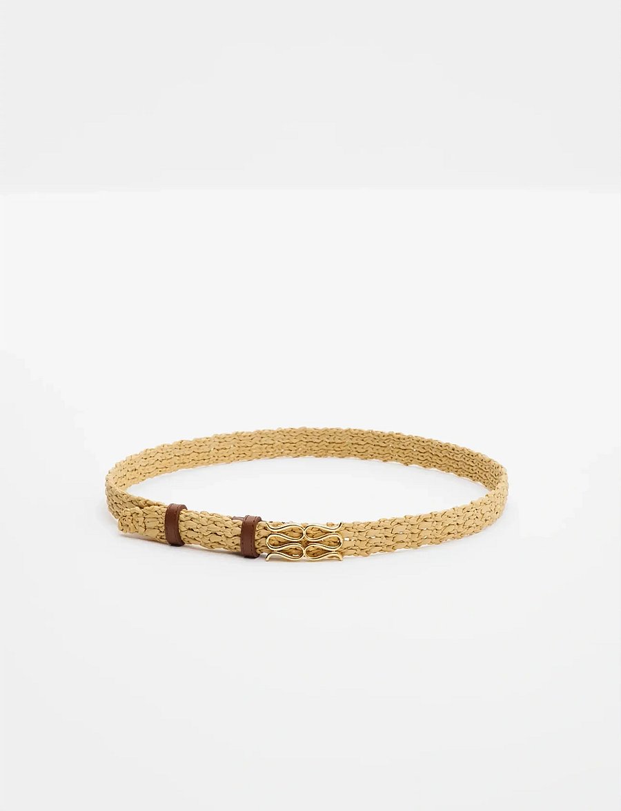 Malina - Monogram Braided Belt - freizeitgürtel - natural - 4