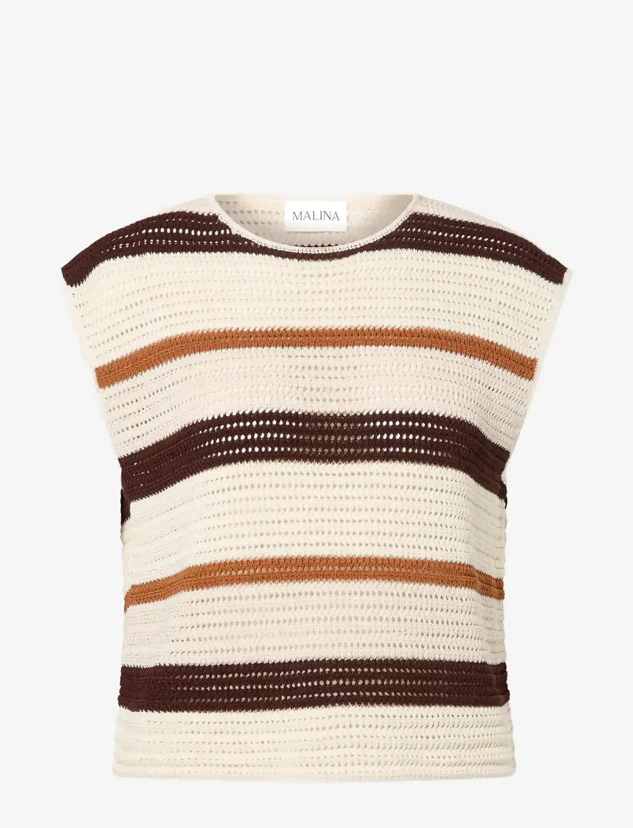 Malina - Louelle Multi Colored Knitted Top - sleeveless tops - multi rust - 1