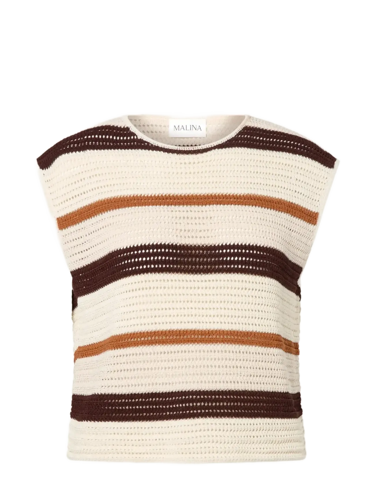 Malina Louelle Multi Colored Knitted Top - Kläder - MULTI RUST / cream