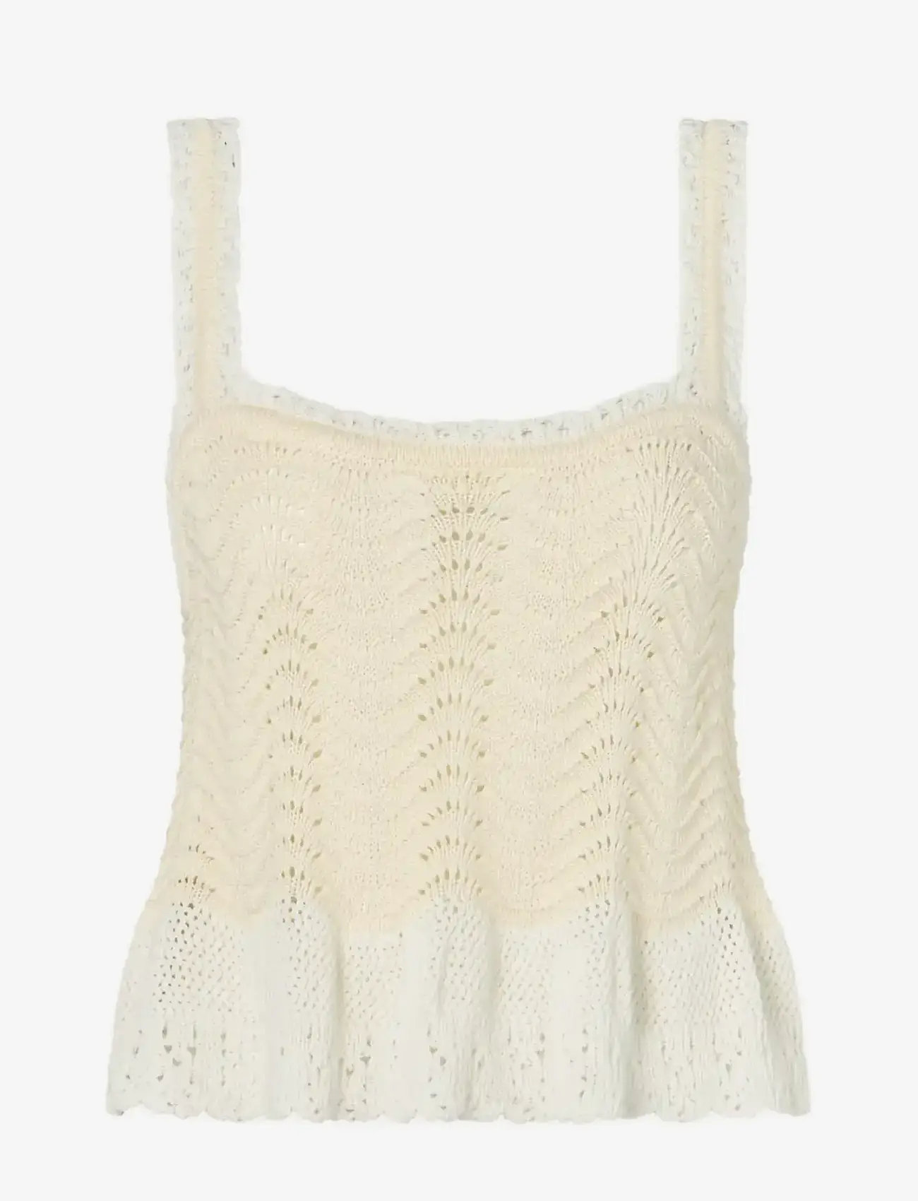 Malina - Evelynn Crochet Trimmed Knitted Top - Ärmellose tops - vanilla - 1
