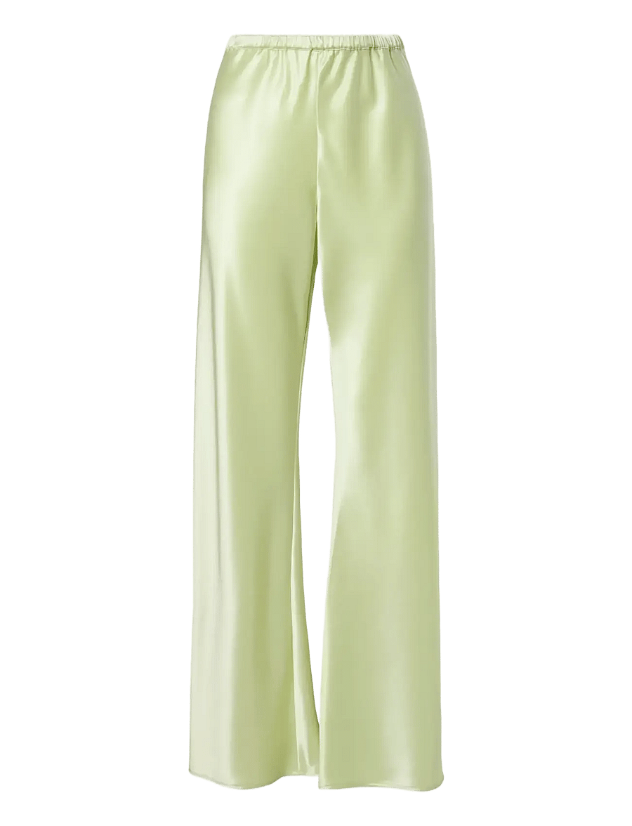 Malina - Tina Bias Cut Satin Pants - sirged püksid - pistachio - 1