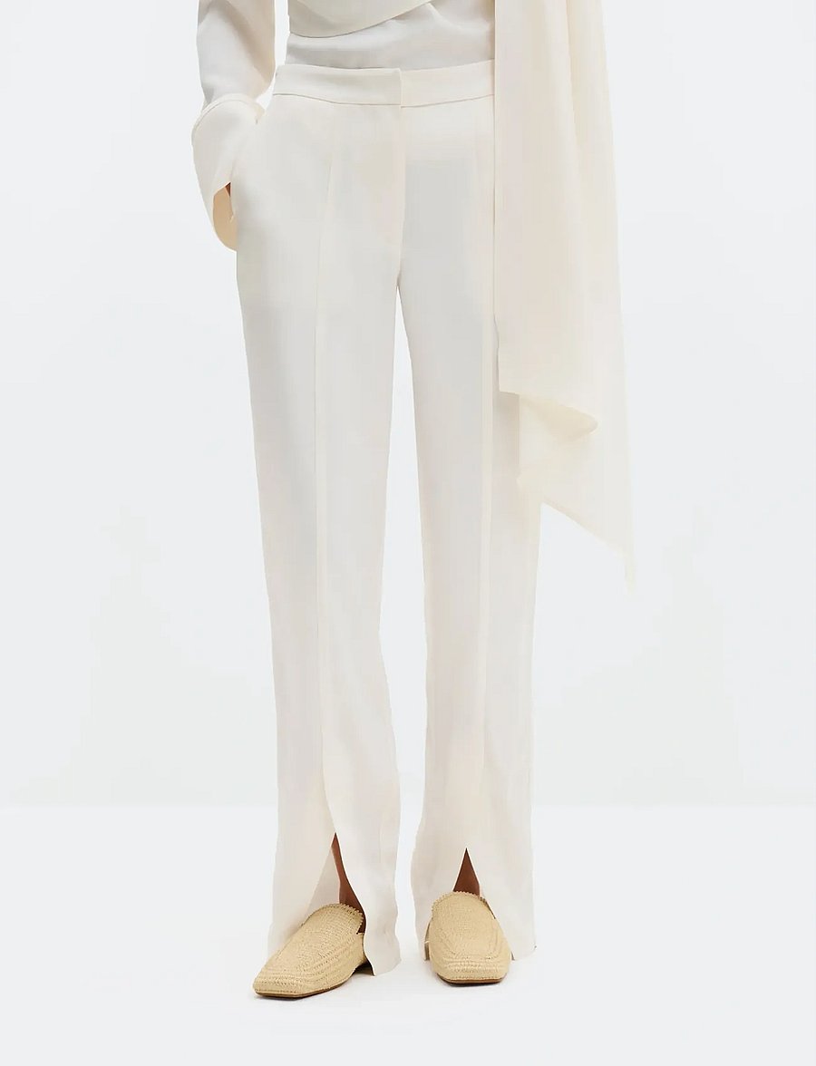Malina - Lovisa Slits Detailed Pants - konfirmation - vanilla - 0