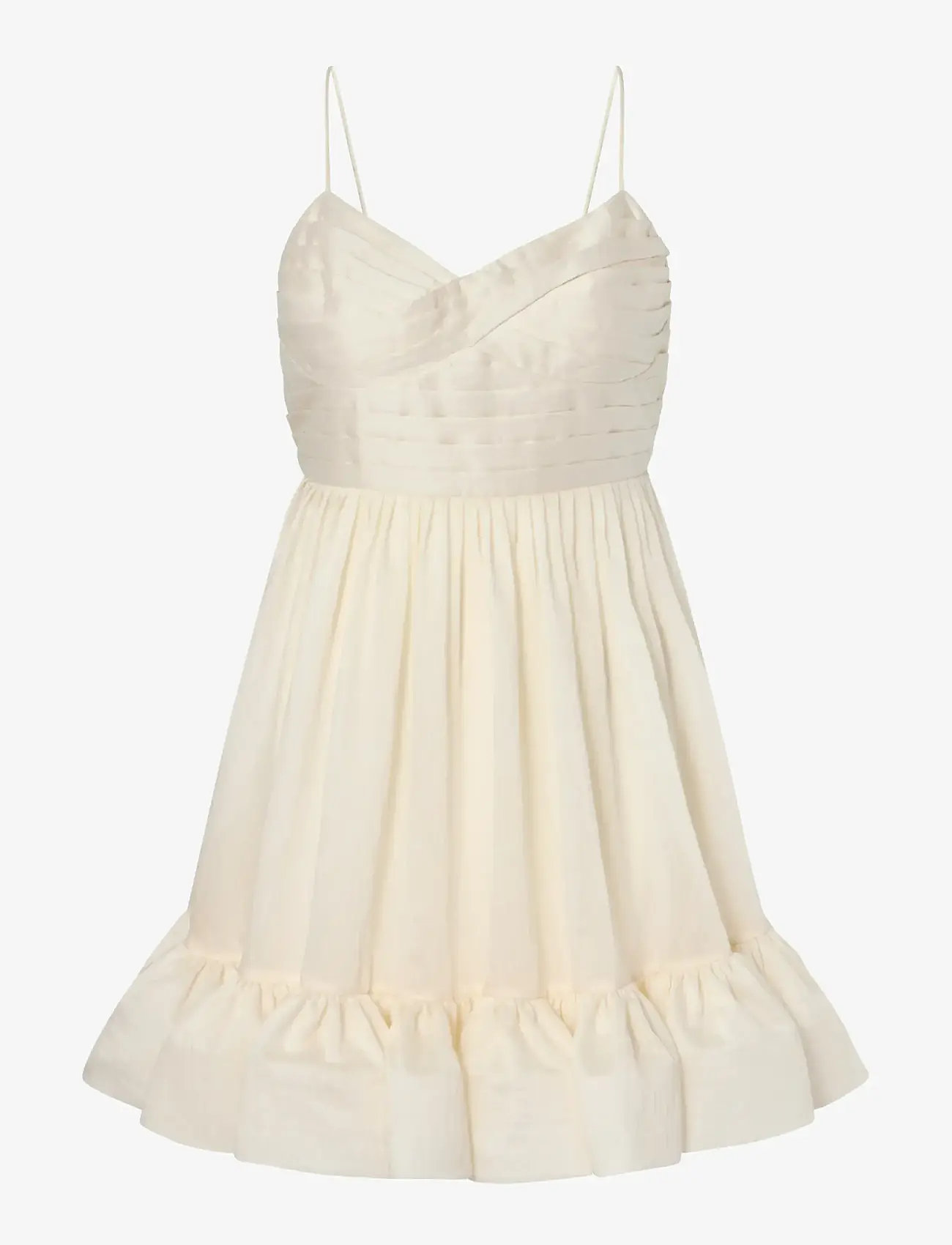 Malina - Hera Tie-Back Ruffled Mini Dress - korte kjoler - pearl - 1