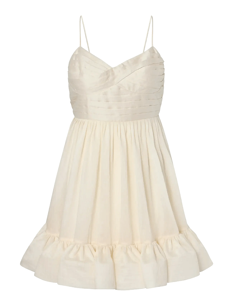 Malina - Hera Tie-Back Ruffled Mini Dress - korte kjoler - pearl - 1
