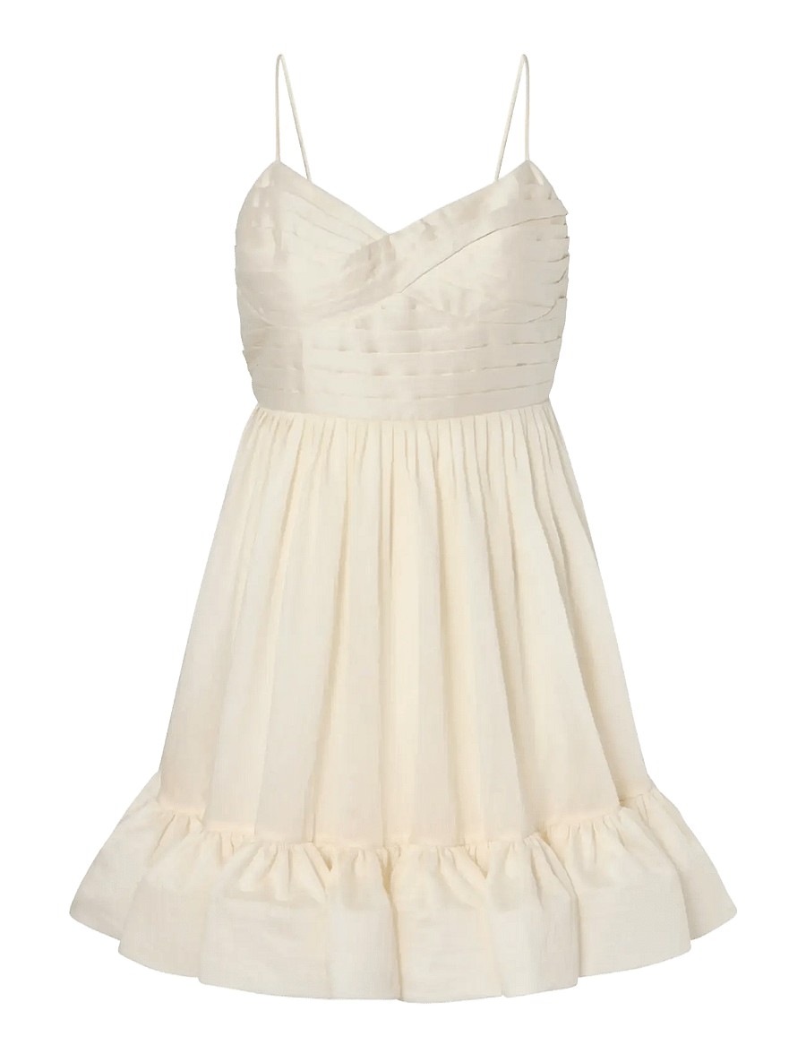 Malina - Hera Tie-Back Ruffled Mini Dress - kurze kleider - pearl - 1