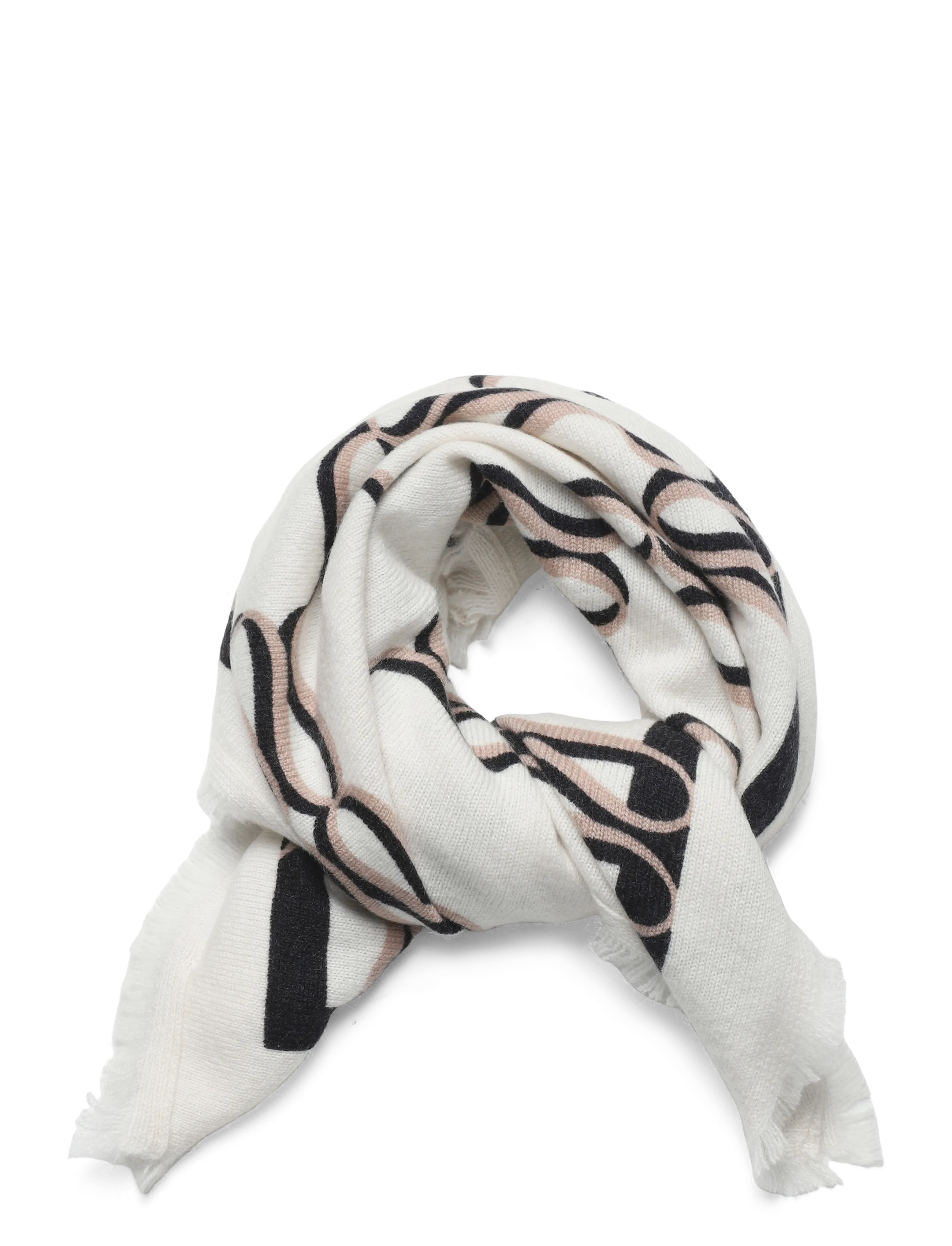 Malina Monogram Cashmere Scarf - Tørklæder - MONOGRAM CREAM / cream