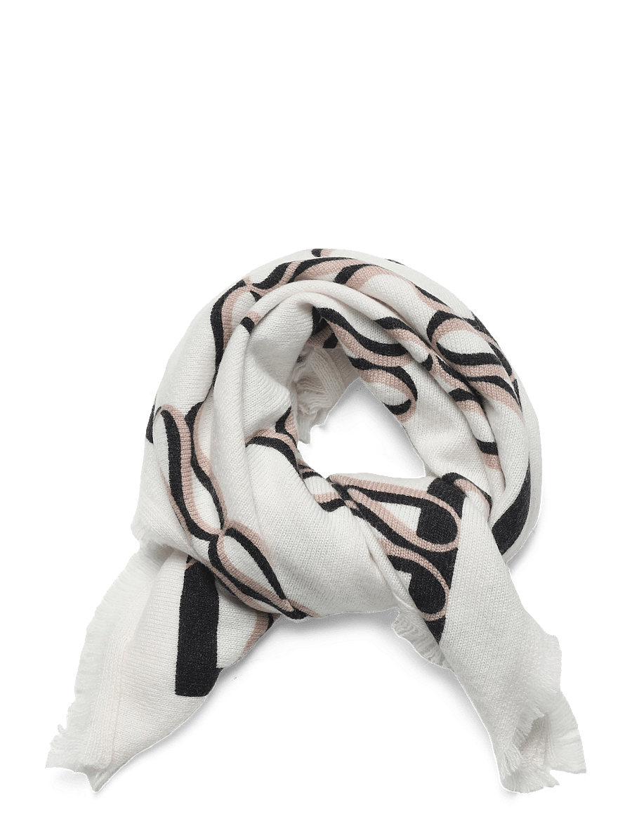 Malina - Monogram Cashmere Scarf - kaszmir - monogram cream - 1