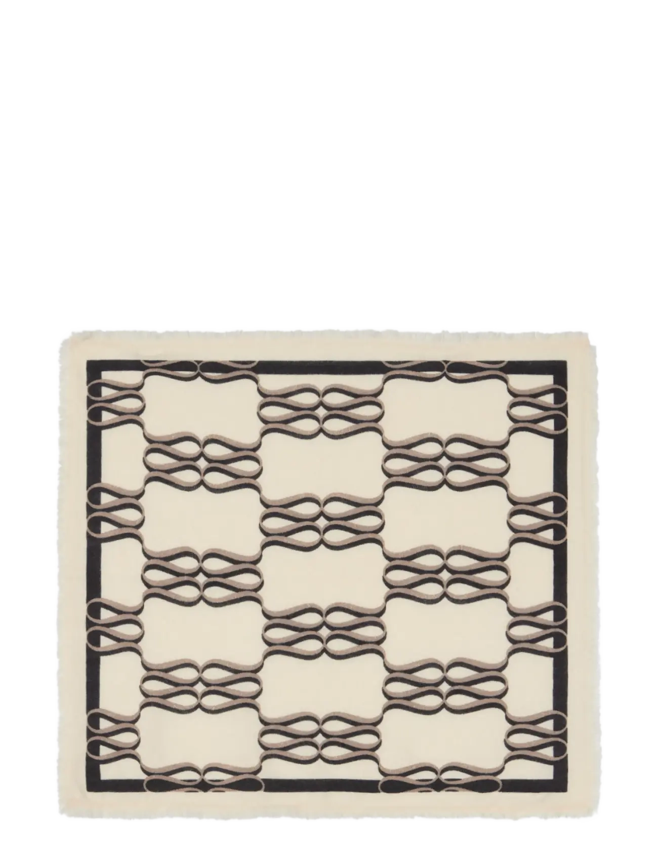 Malina Monogram Cashmere Scarf - Accessories - MONOGRAM CREAM / cream