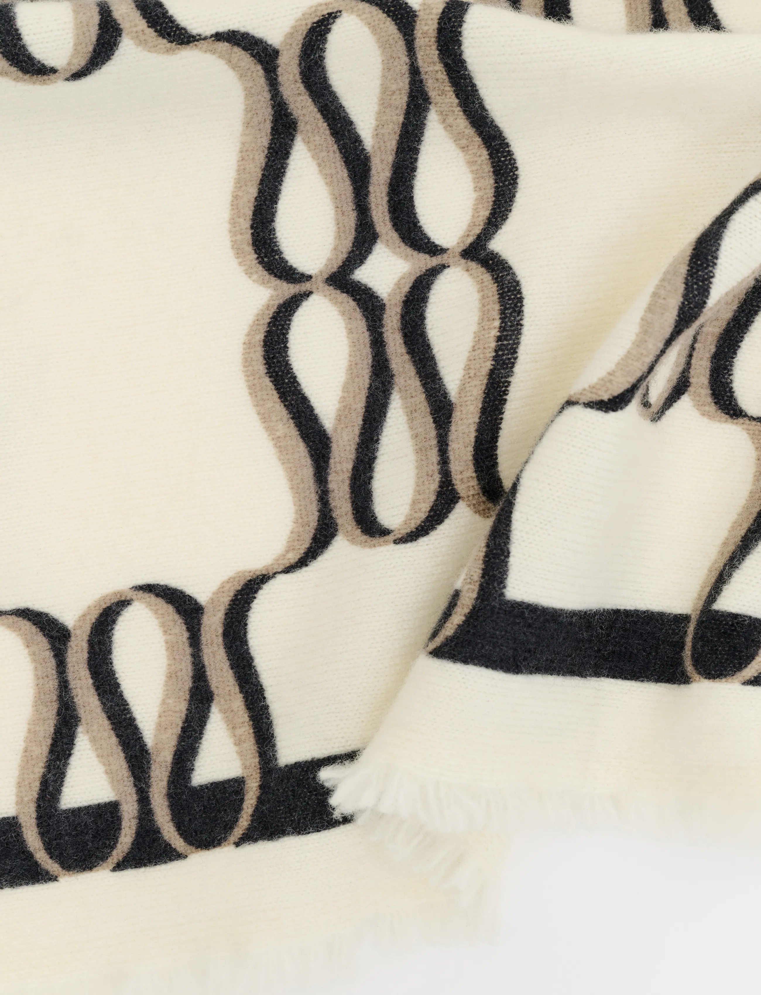 Malina - Monogram Cashmere Scarf - monogram cream - 2