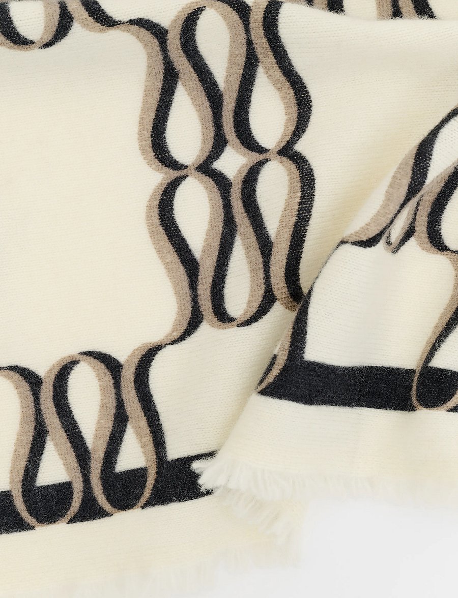 Malina - Monogram Cashmere Scarf - kaschmir - monogram cream - 2