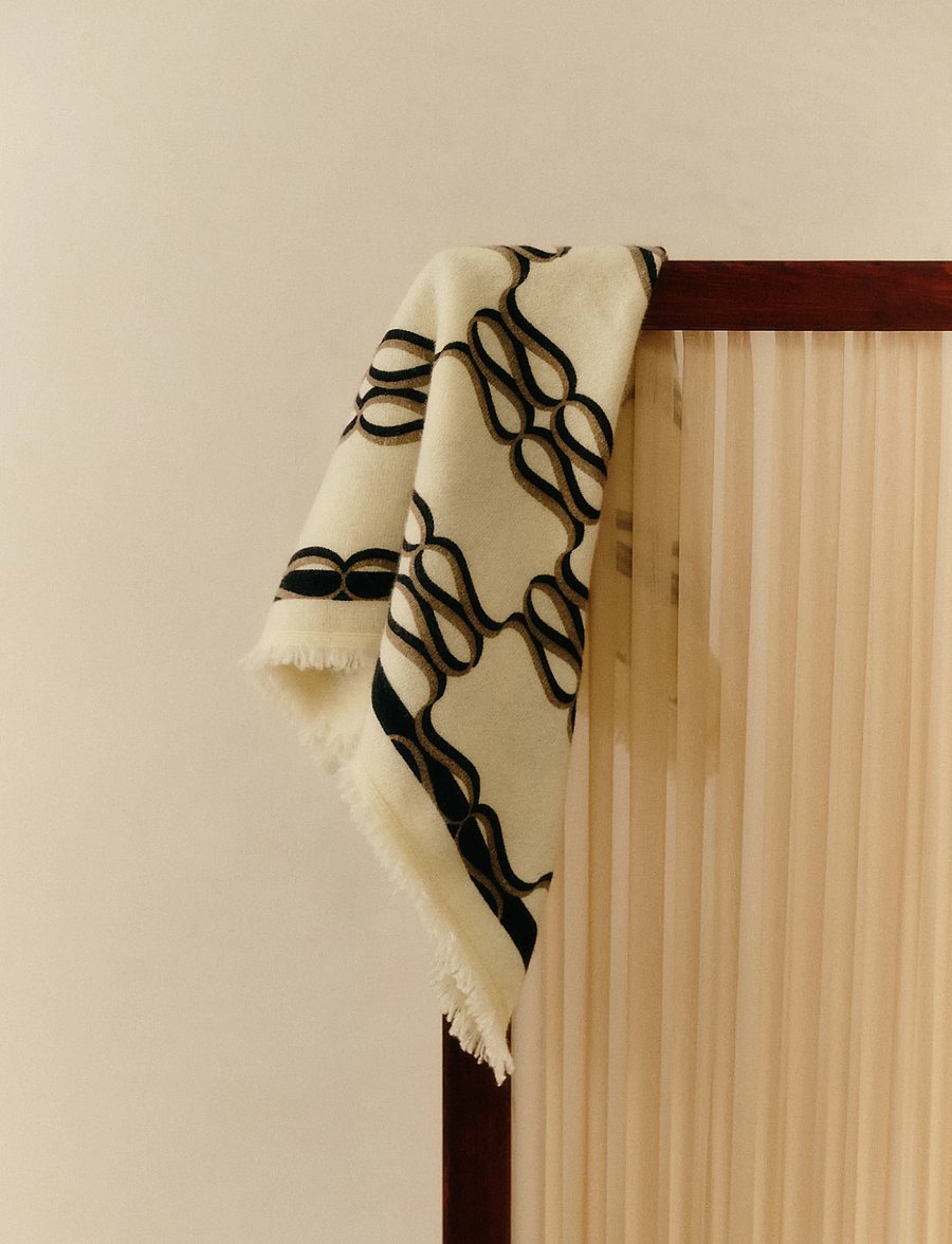 Malina - Monogram Cashmere Scarf - kaschmir - monogram cream - 3