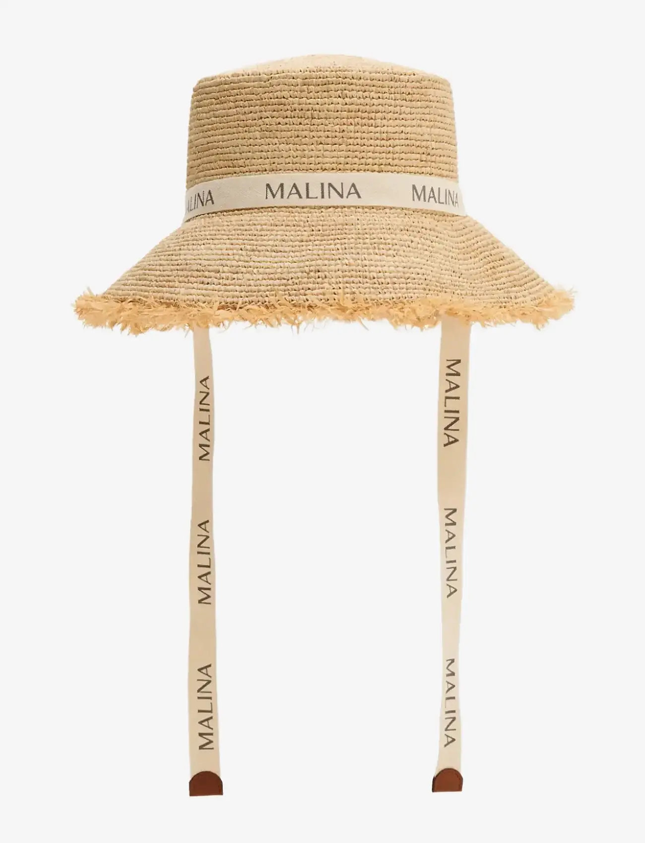 Malina - Judith Fringe Trimmed Raffia Hat - huer & kasketter - natural - 1