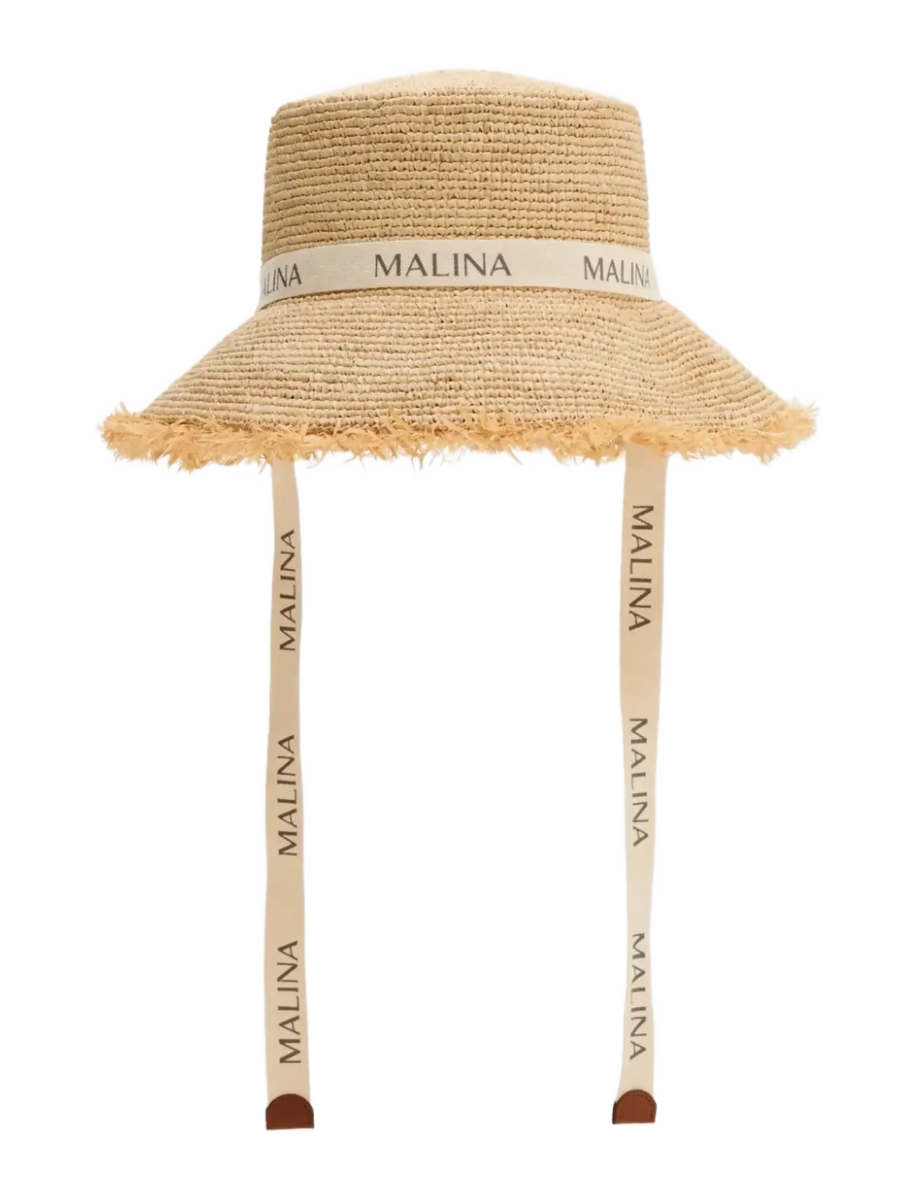 Malina - Judith Fringe Trimmed Raffia Hat - natural - 3