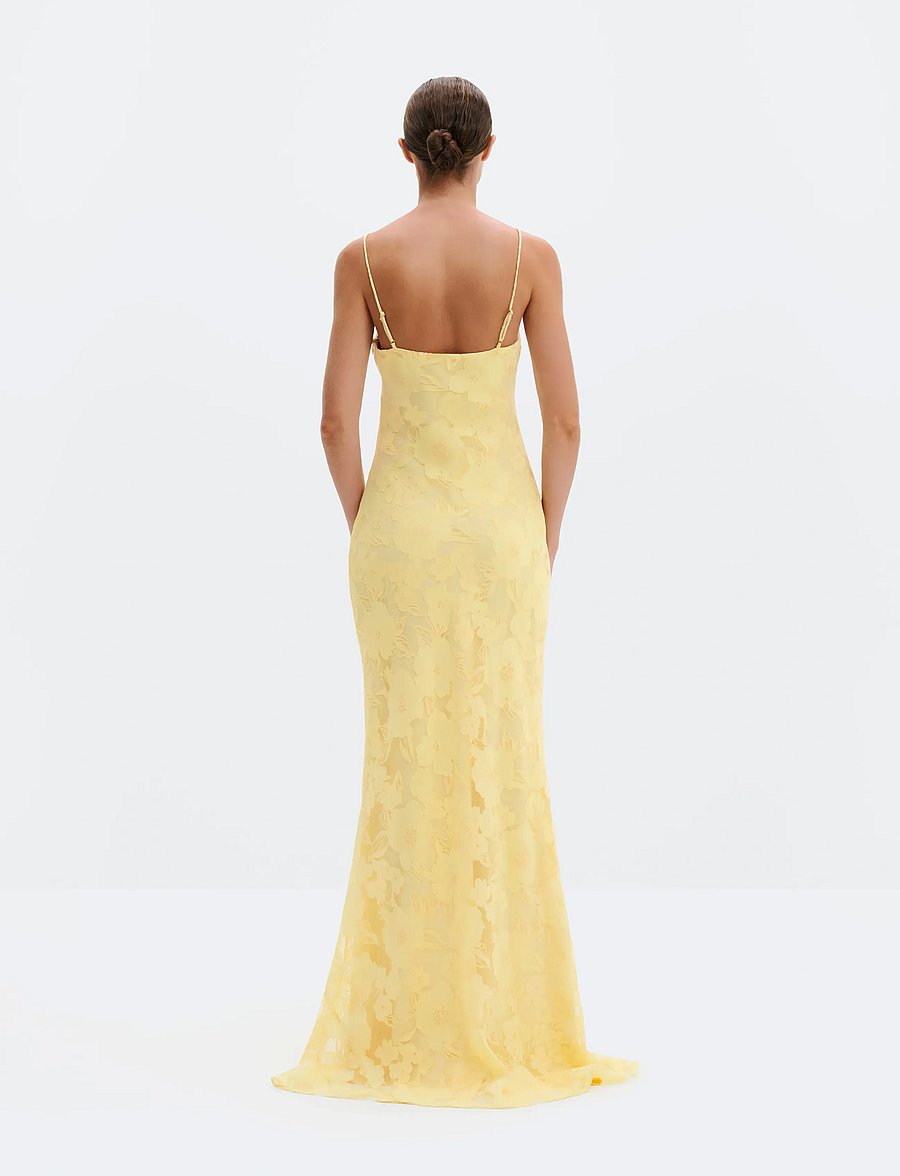 Malina - Sorelle Lace Slip Maxi Dress - maxi jurken - light lemon - 3