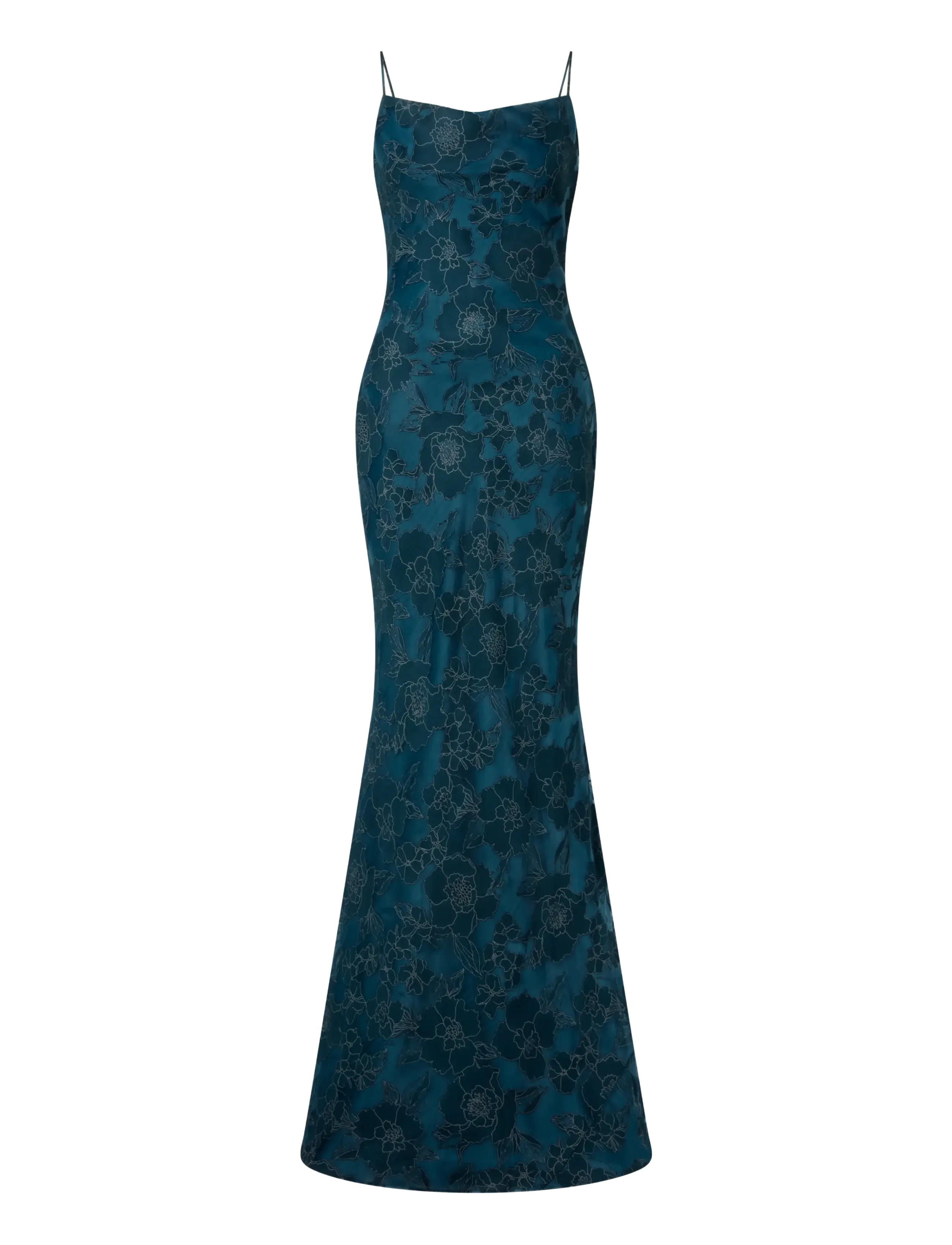 Malina - Sorelle Lace Slip Maxi Dress - maxiklänningar - teal - 1