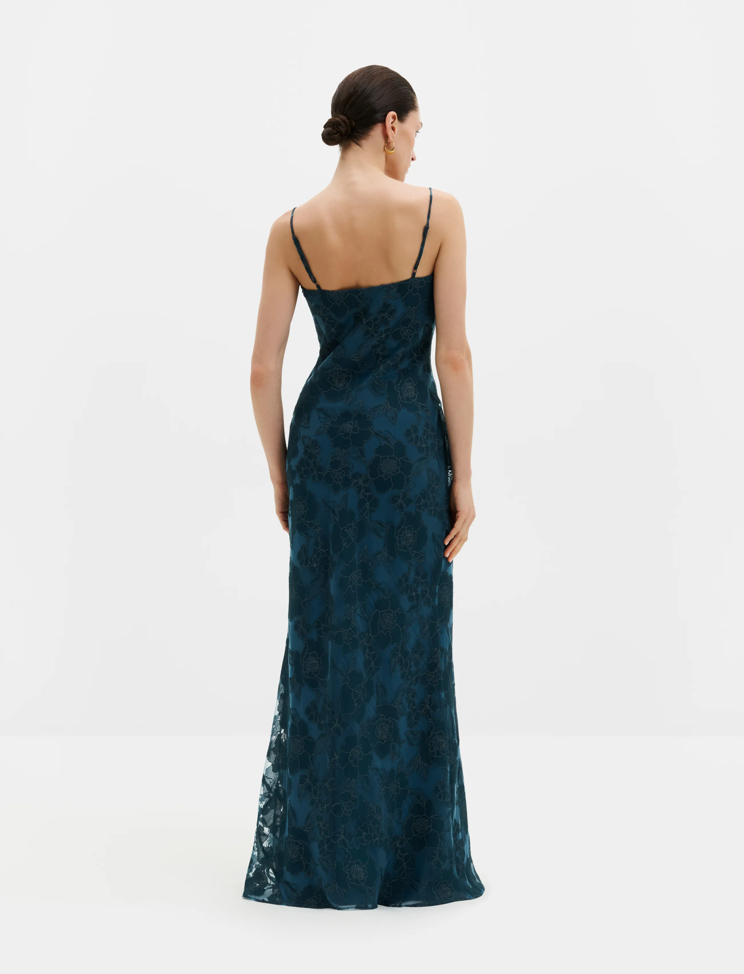 Malina - Sorelle Lace Slip Maxi Dress - maxiklänningar - teal - 2
