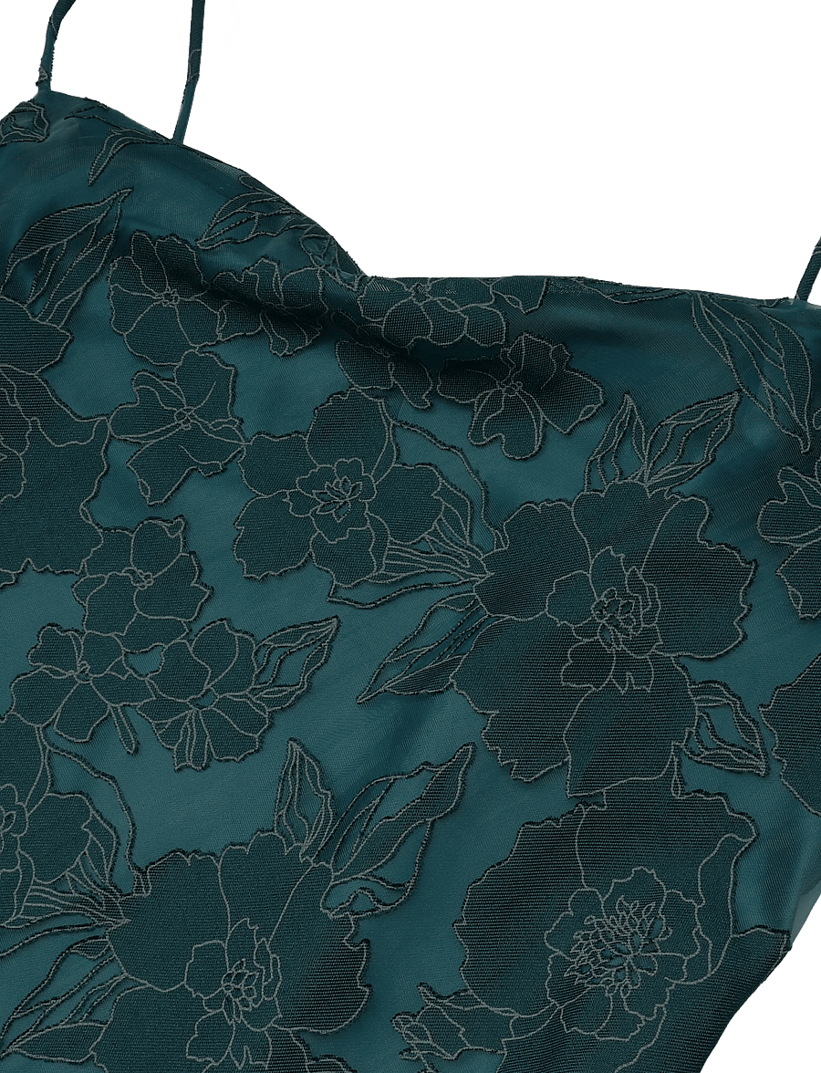Malina - Sorelle Lace Slip Maxi Dress - maxikleider - teal - 5