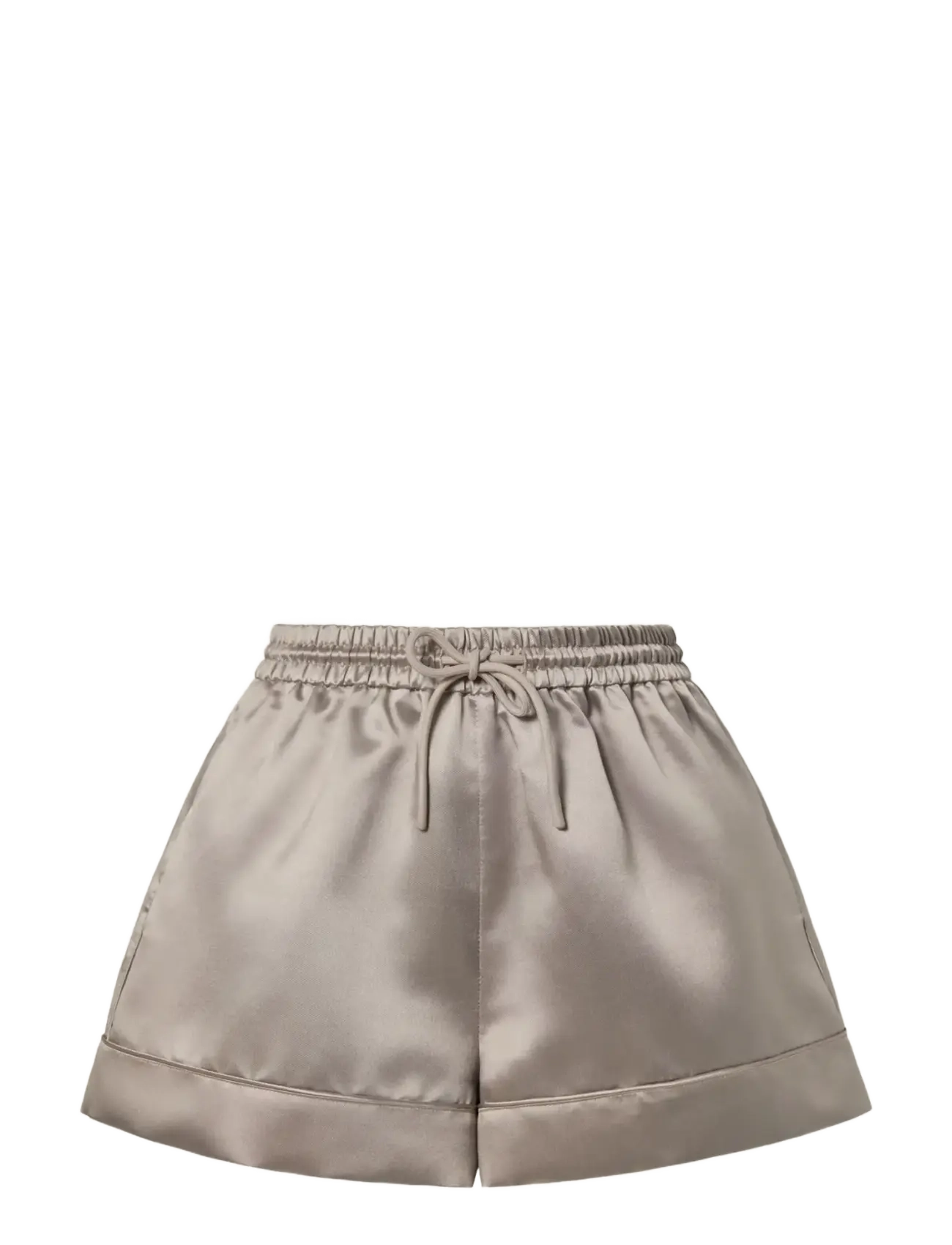 Malina Cecely Heavy Satin Drawstring Shorts - Shorts - GRAPHITE / grey