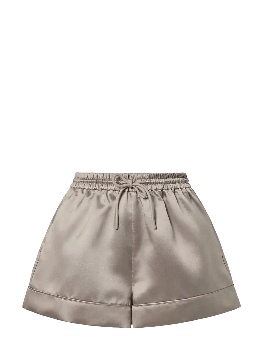 Malina - Cecely Heavy Satin Drawstring Shorts - casual shorts - graphite - 1