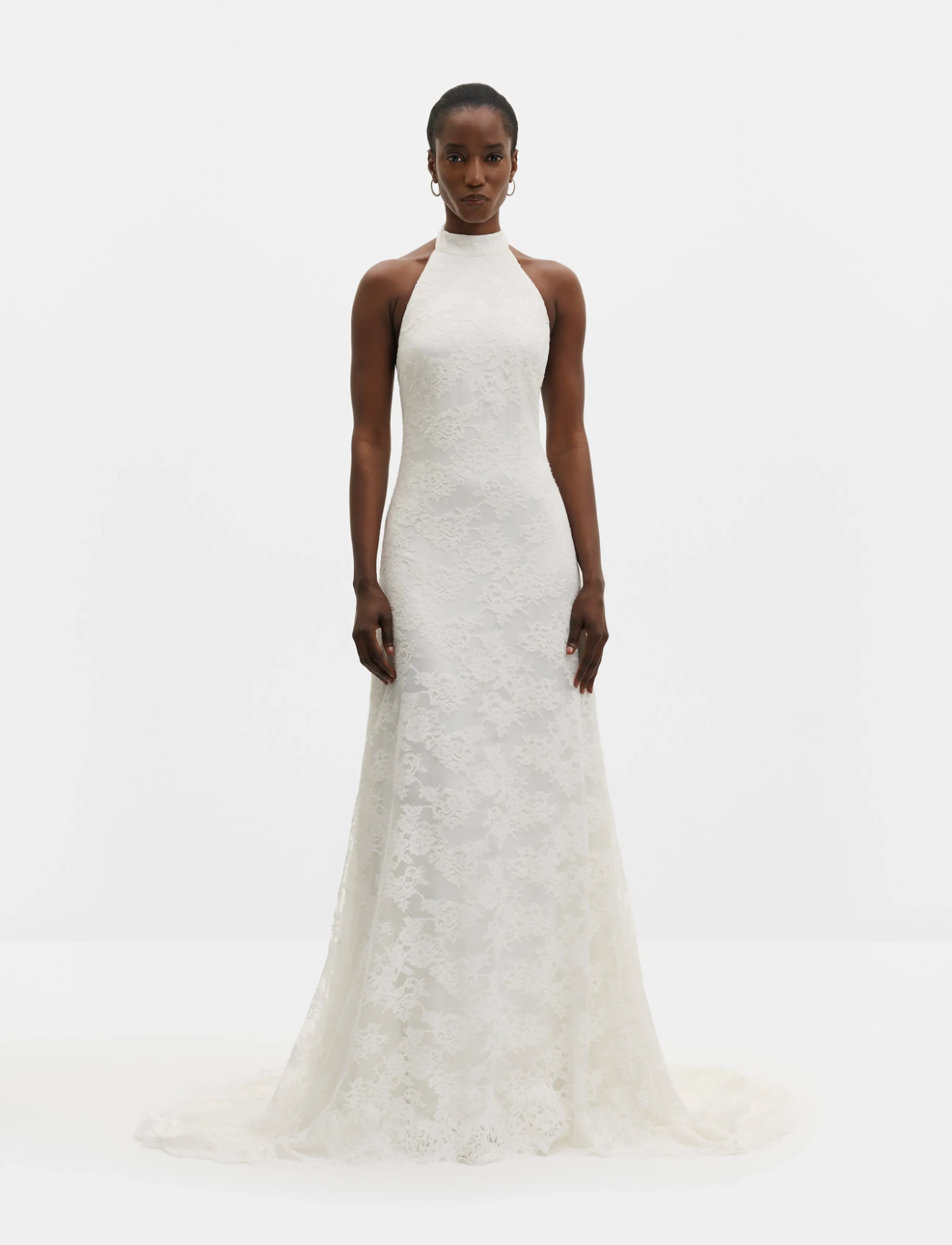 Malina Emelina Halterneck Lace Bridal Gown, 34, Dresses, Creme - Maxi Dress, Frauen