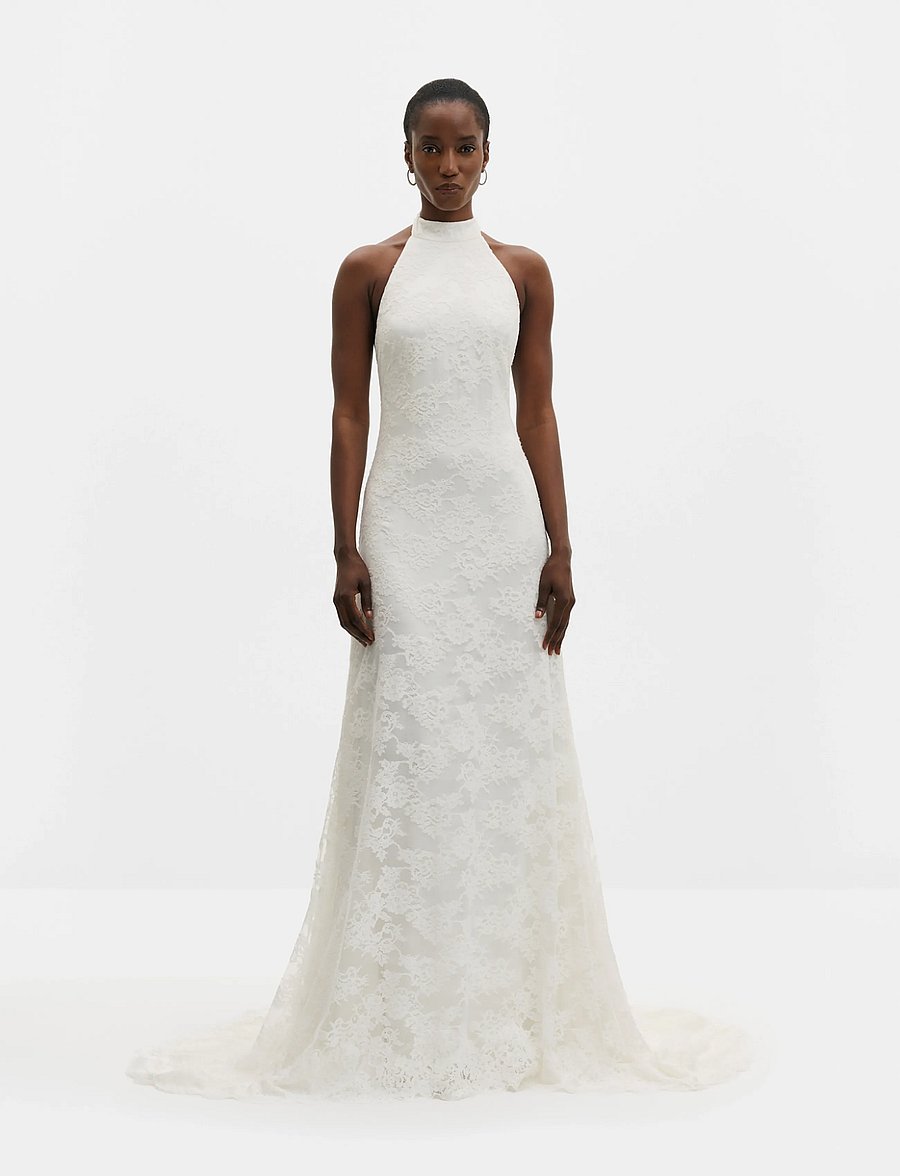 Malina - Emelina Halterneck Lace Bridal Gown - lace dresses - ivory - 0