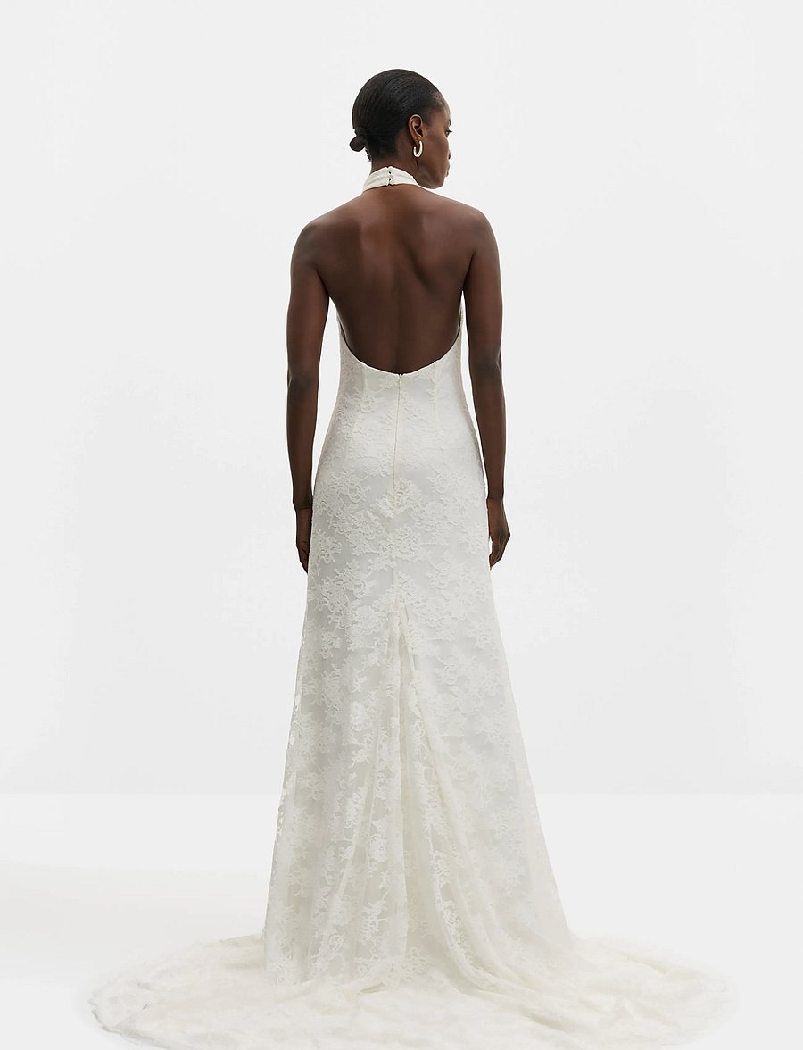 Malina - Emelina Halterneck Lace Bridal Gown - lace dresses - ivory - 2
