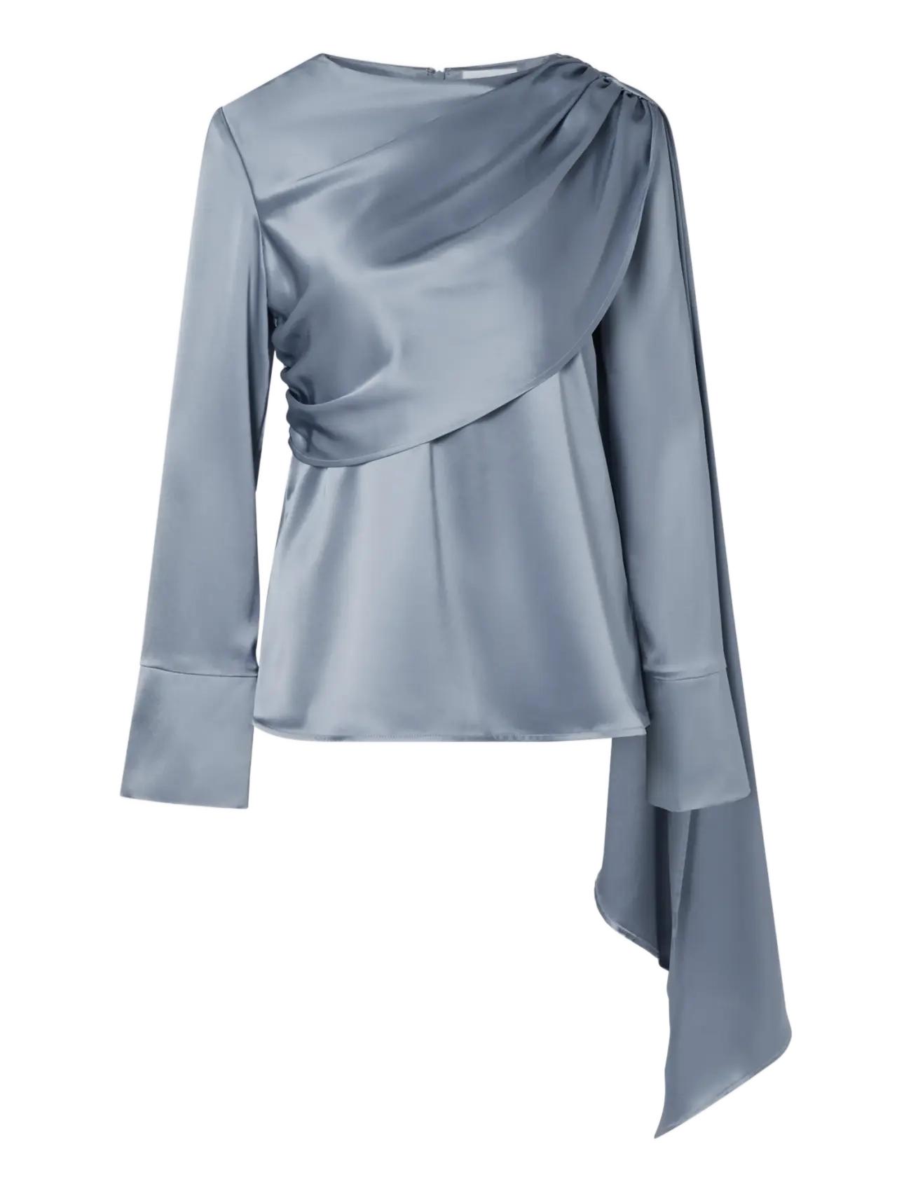 Malina Melandy Draped Cape Blouse - Tøj - STEEL BLUE / blue