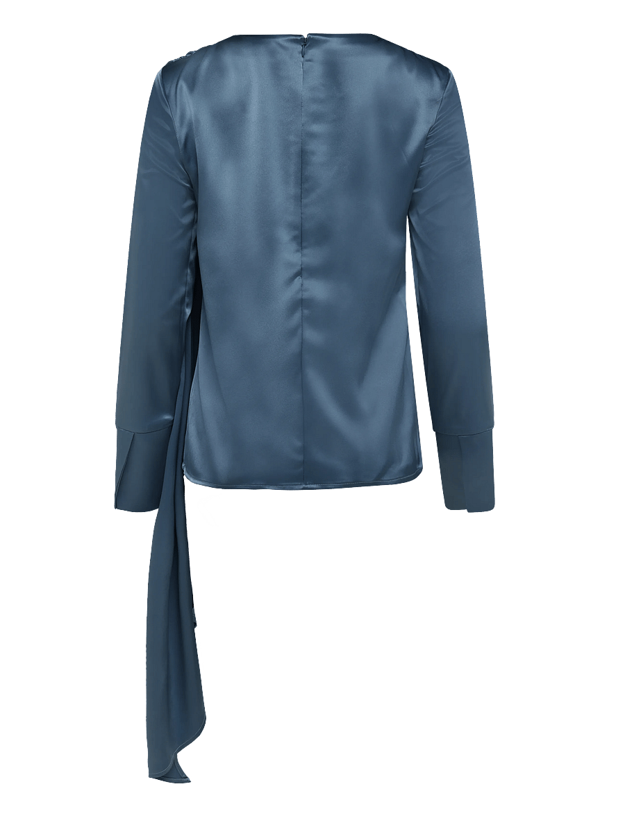 Malina - Melandy Draped Cape Blouse - pitkähihaiset puserot - steel blue - 2