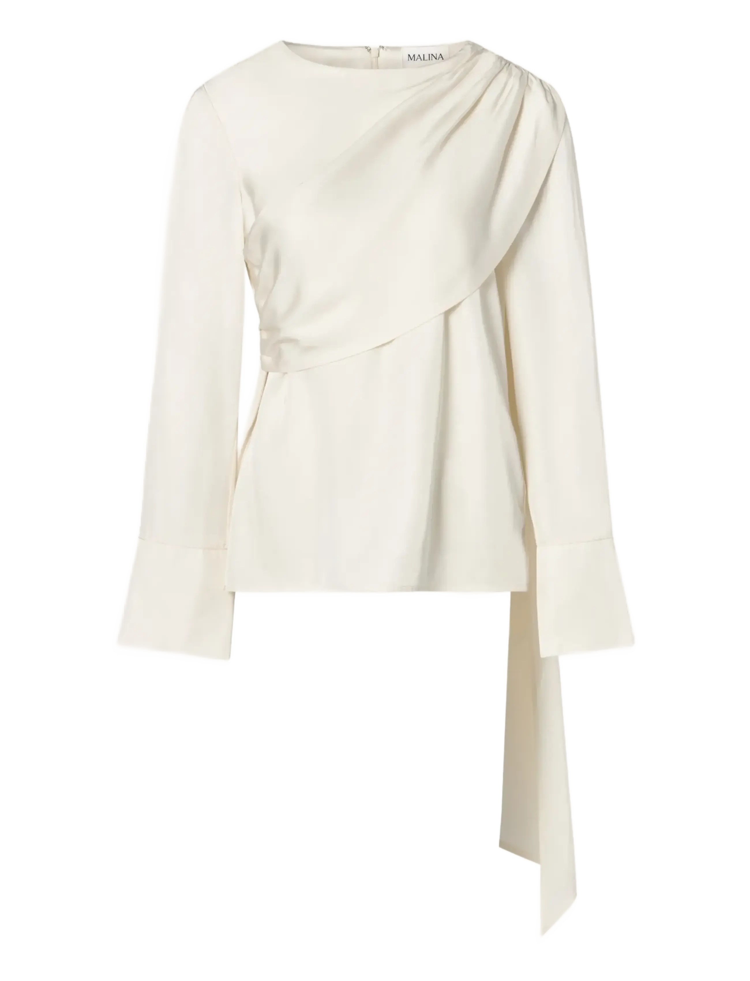 MALINA Melandy Draped Cape Bluse Cream - 38 - Damen