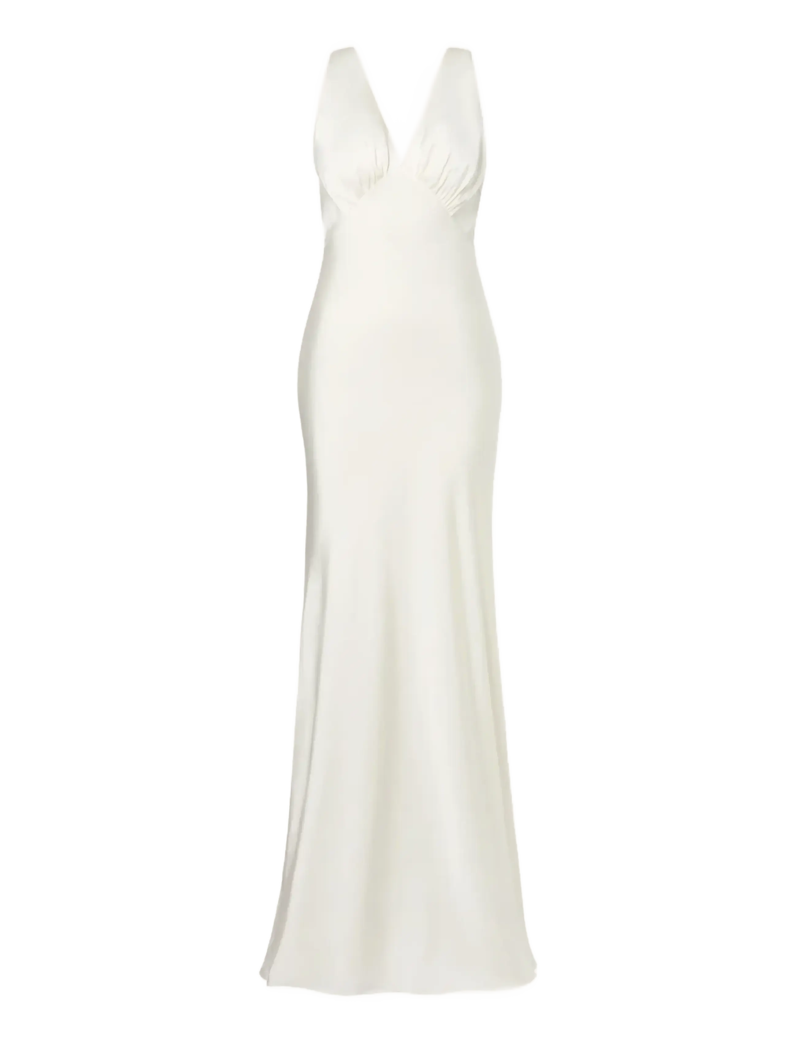 Thelma Open Back Satin Gown - CREAM