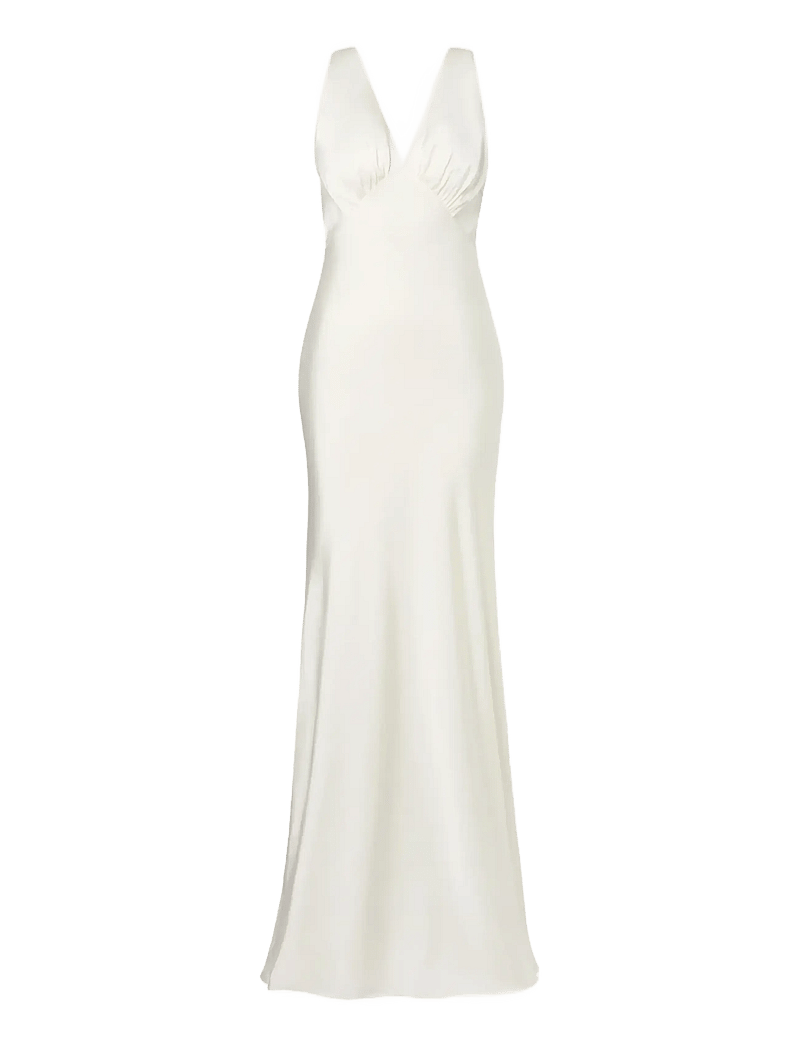 Malina - Thelma Open Back Satin Gown - brautkleider - cream - 1