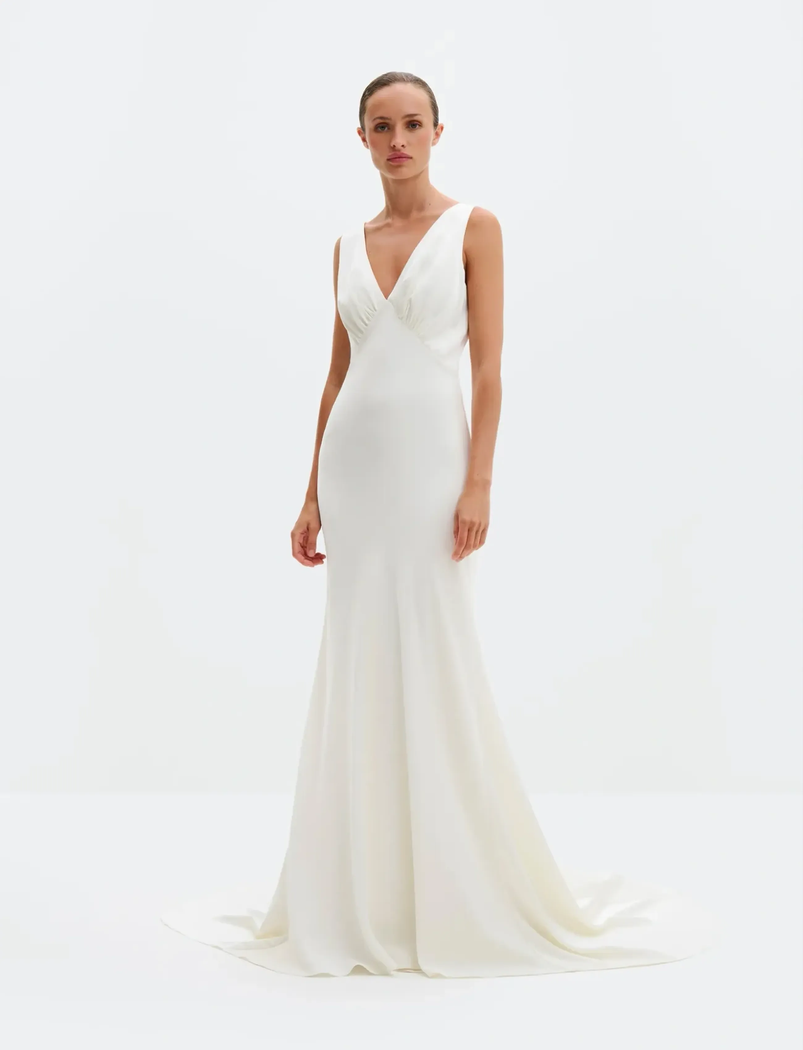 Malina Thelma Open Back Satin Gown - Tøj - CREAM / cream