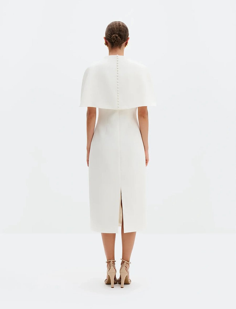 Malina - Milena Cape Midi Dress - abendkleider - cream - 3