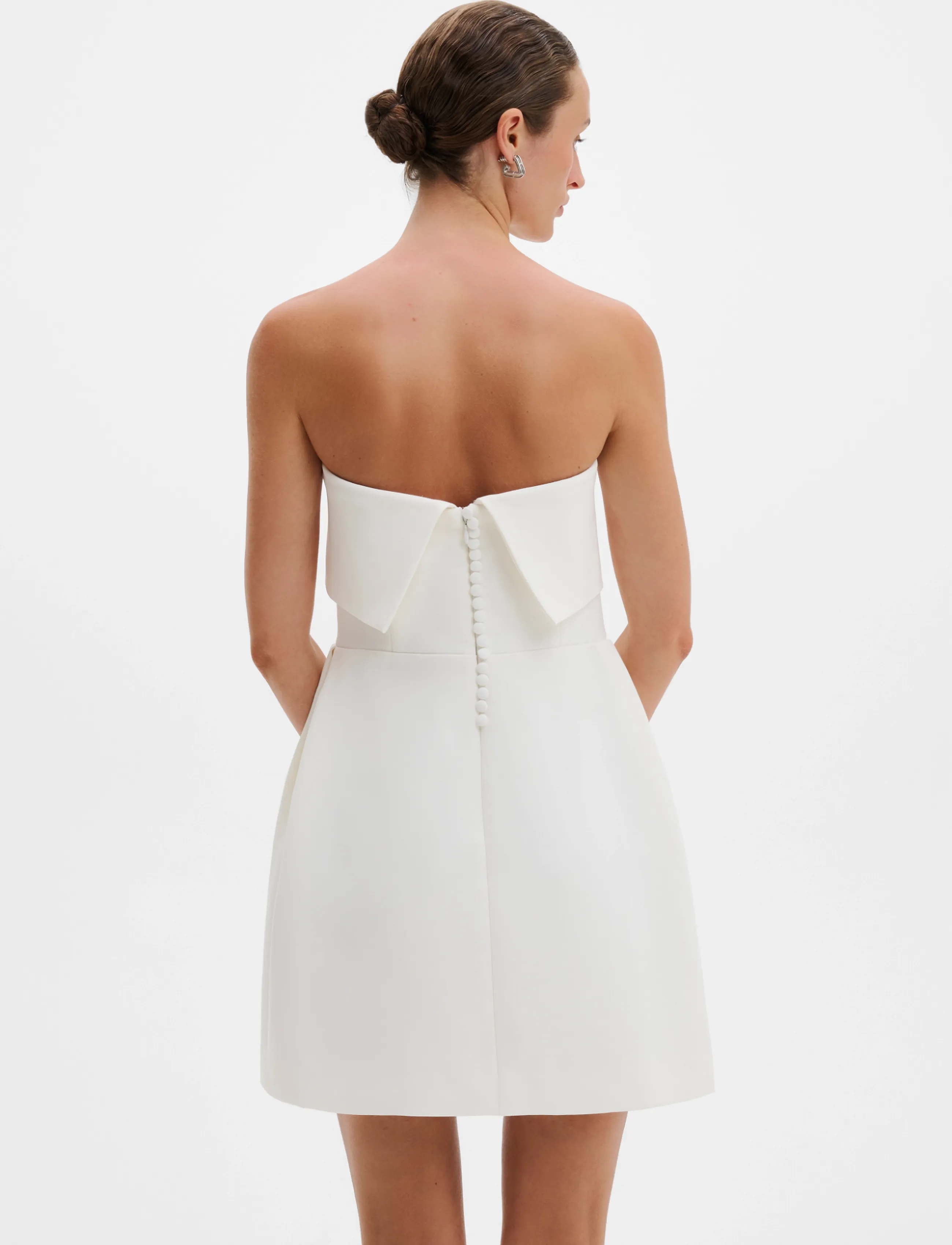 Malina - Tulia Sleeveless Marked Waist Mini Dress - cocktailkleider - cream - 3