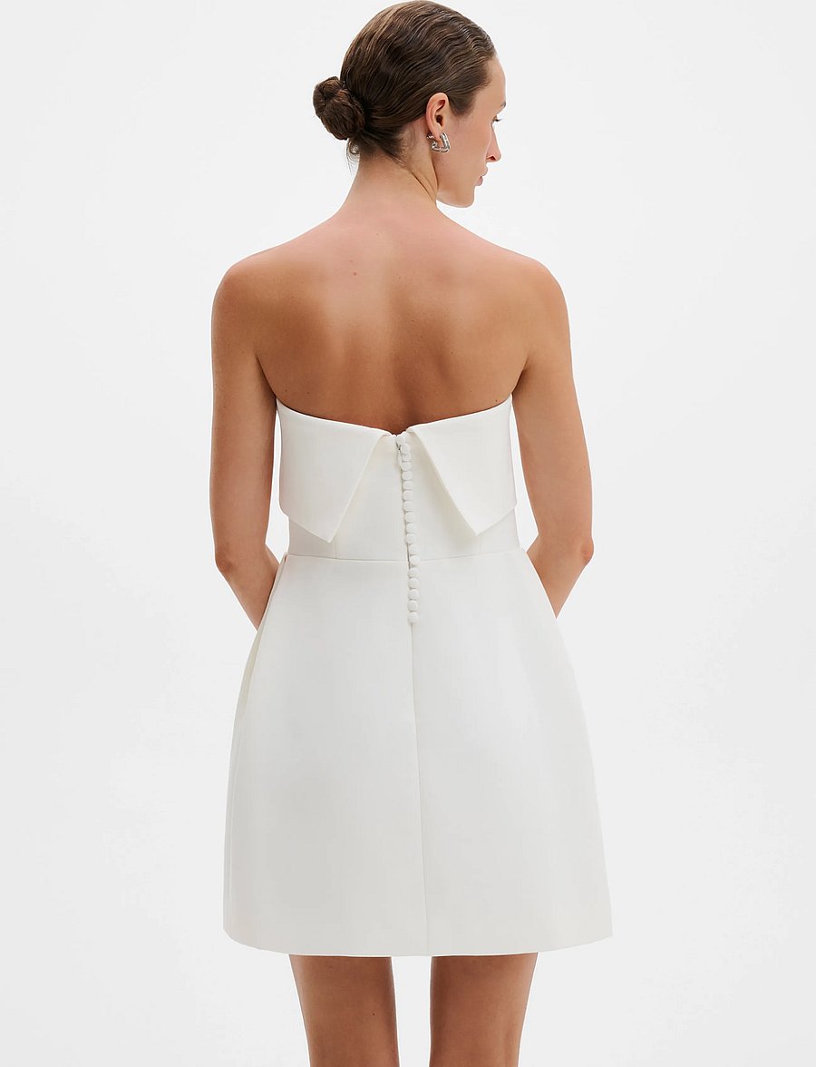 Malina - Tulia Sleeveless Marked Waist Mini Dress - cocktailkleider - cream - 3