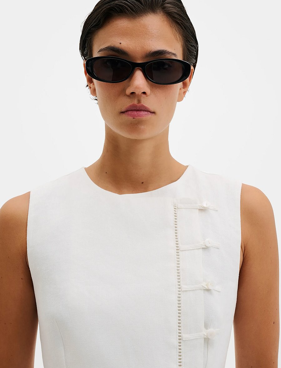 Malina - Arwen Button Detailed Vest - hauts sans manches - white - 4