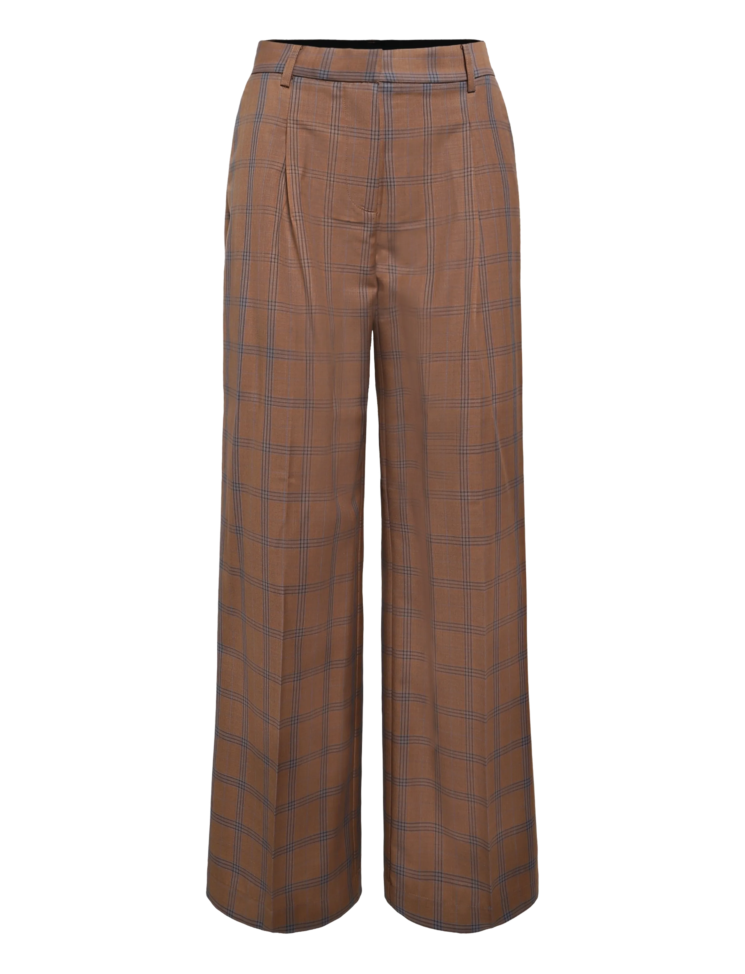 Malina - Nisa Mid Rise Suit Pants - anzugshosen - camel checks - 1