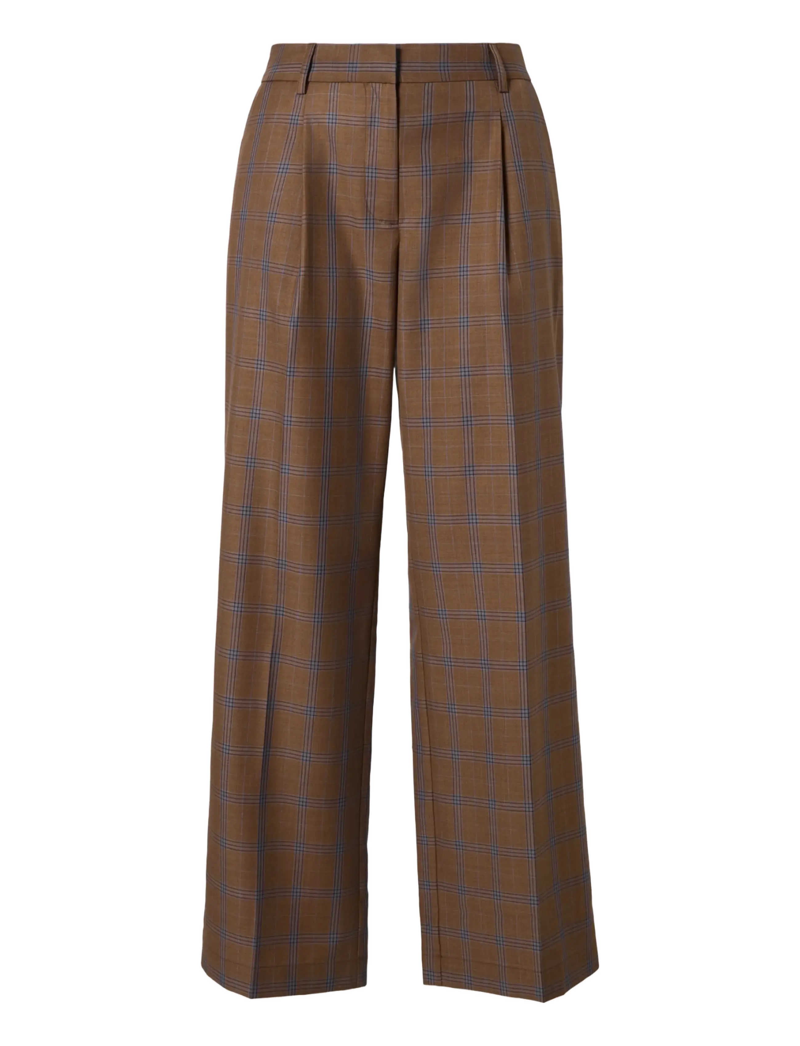 Malina - Nisa Mid Rise Suit Pants - anzugshosen - camel checks - 1