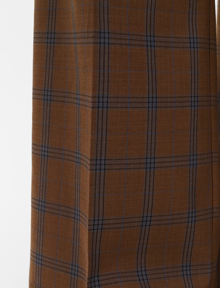 Malina - Nisa Mid Rise Suit Pants - anzugshosen - camel checks - 4