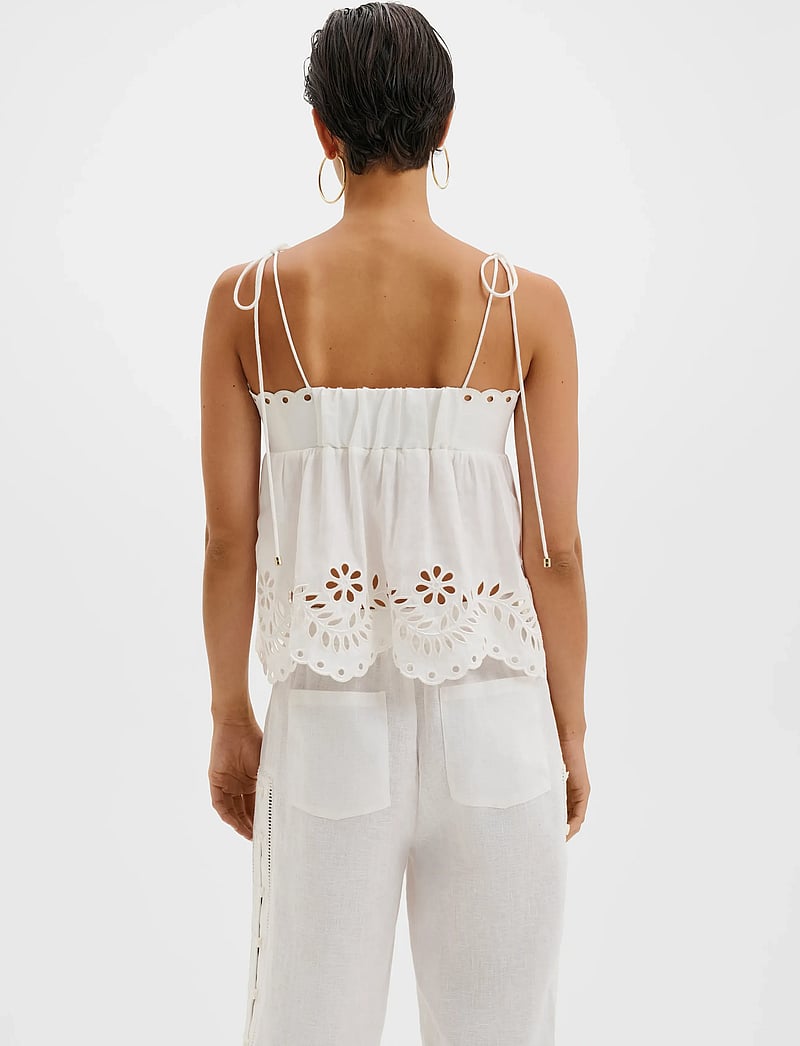 Malina - Carrie Broderie Anglaise Top - Ärmellose tops - white - 4