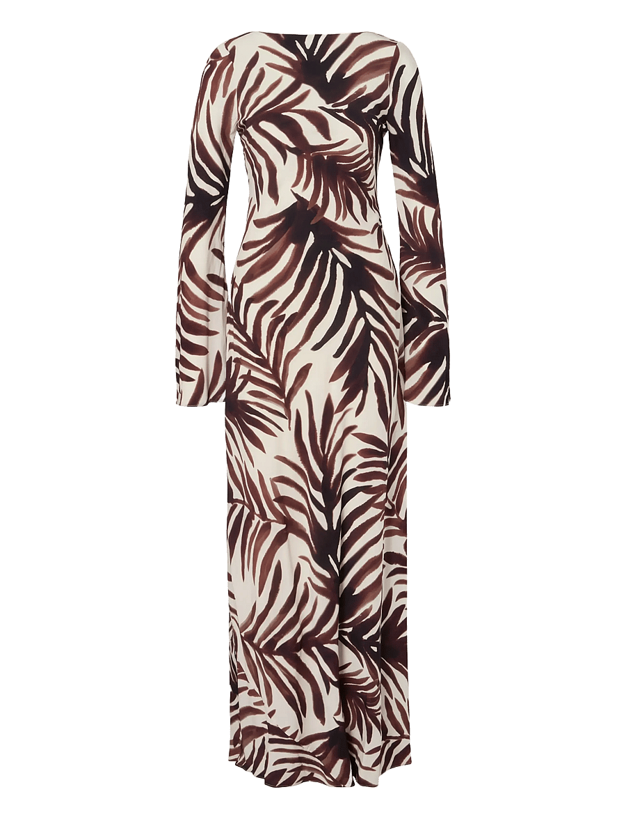 Malina - Jennelie Open Back Chiffon Maxi Dress - maxi kjoler - burnt leaf - 1