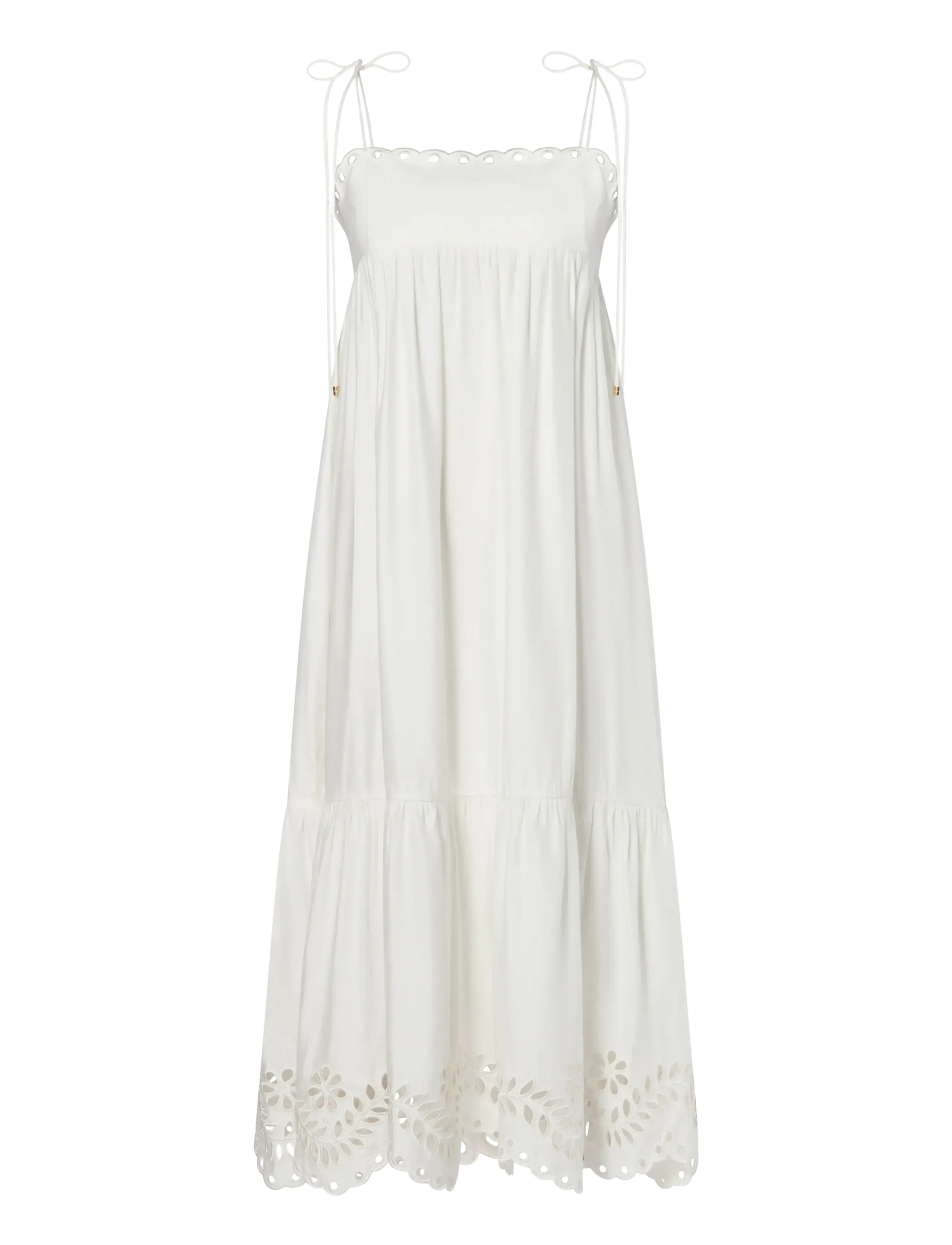 Malina - Vilda Broderie Anglaise Midi Dress - confirmation - white - 1