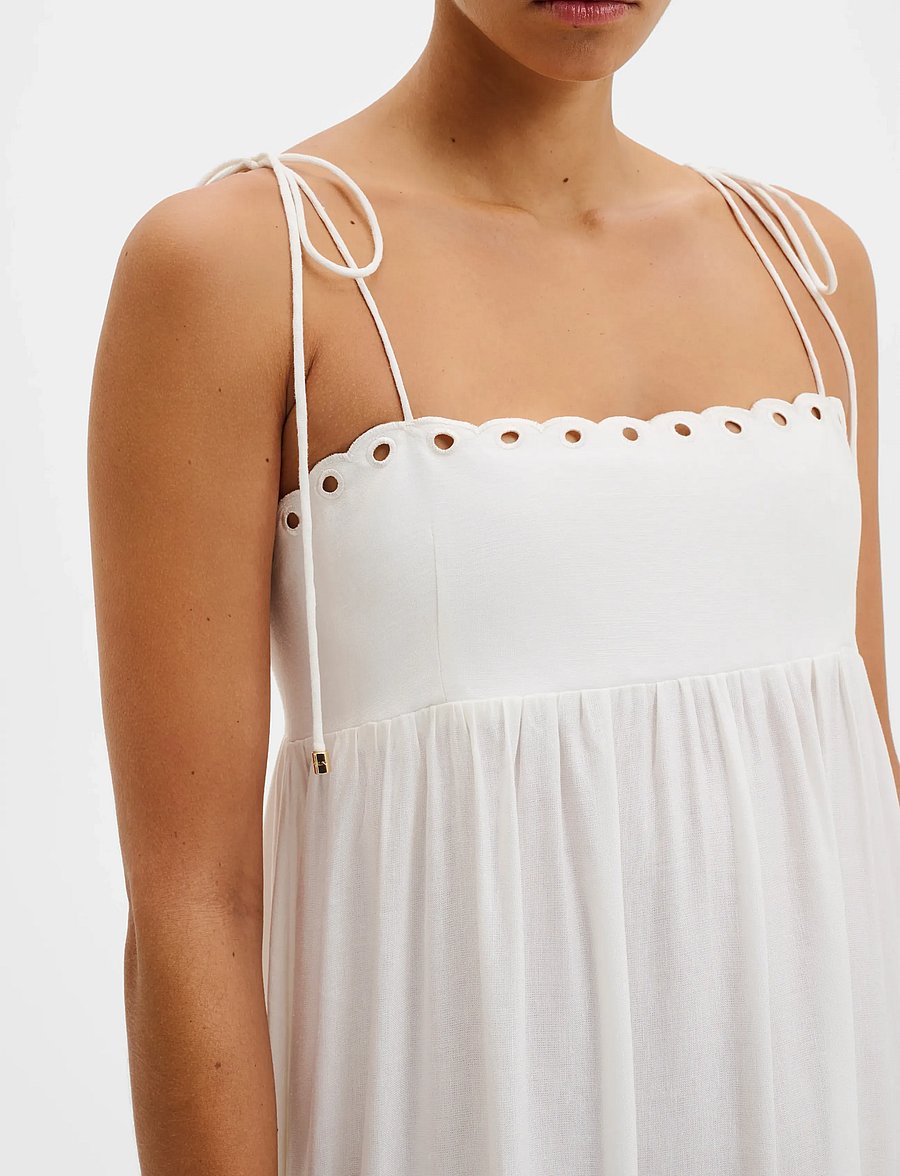Malina - Vilda Broderie Anglaise Midi Dress - confirmation - white - 3