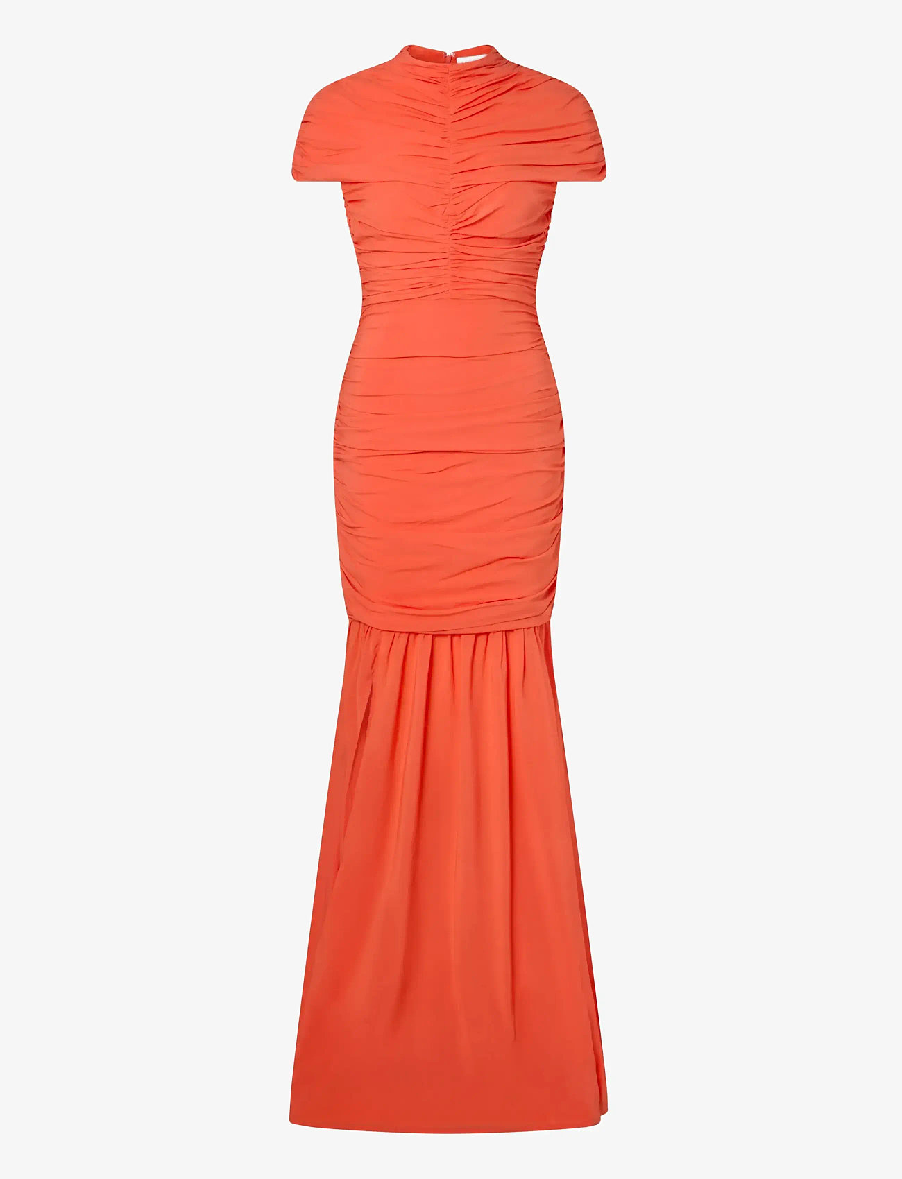 Malina - Loana Draped Chiffon Maxi Dress - maxi dresses - coral - 1