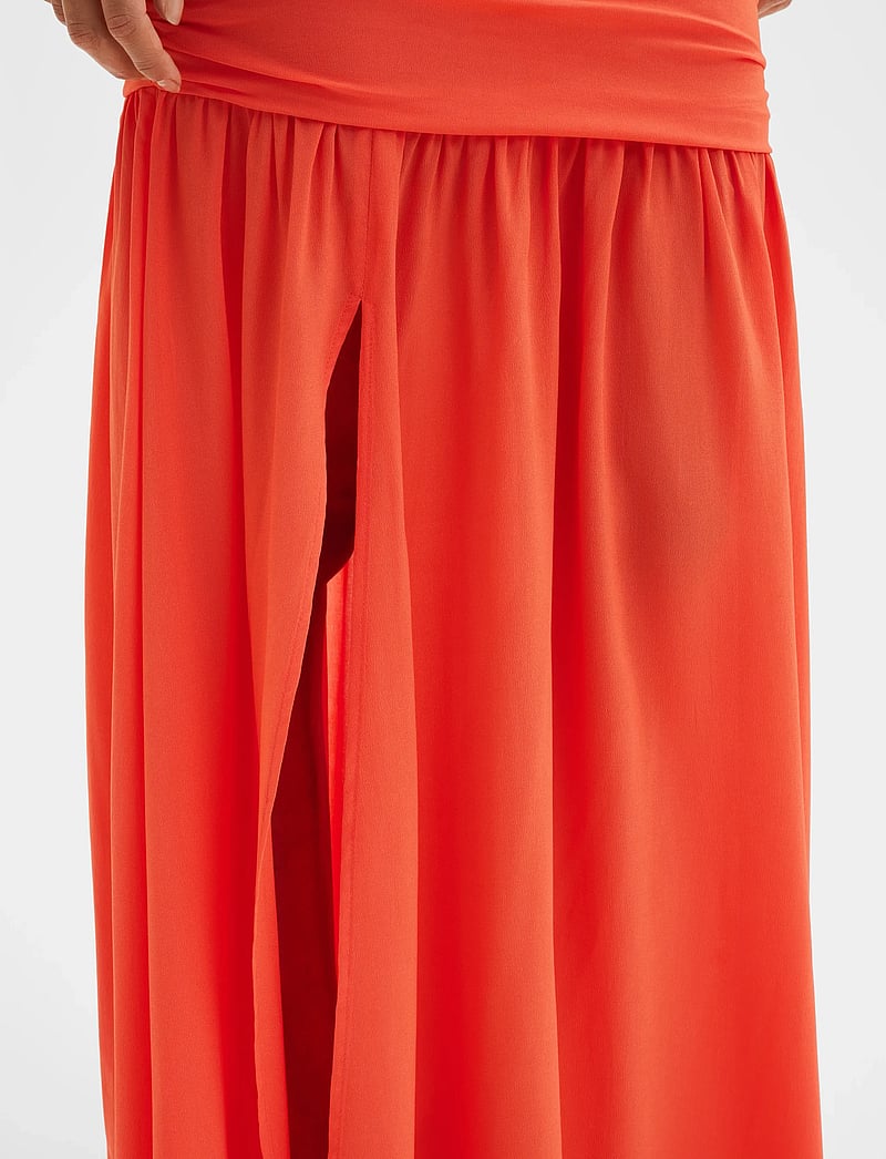 Malina - Loana Draped Chiffon Maxi Dress - maxi dresses - coral - 3