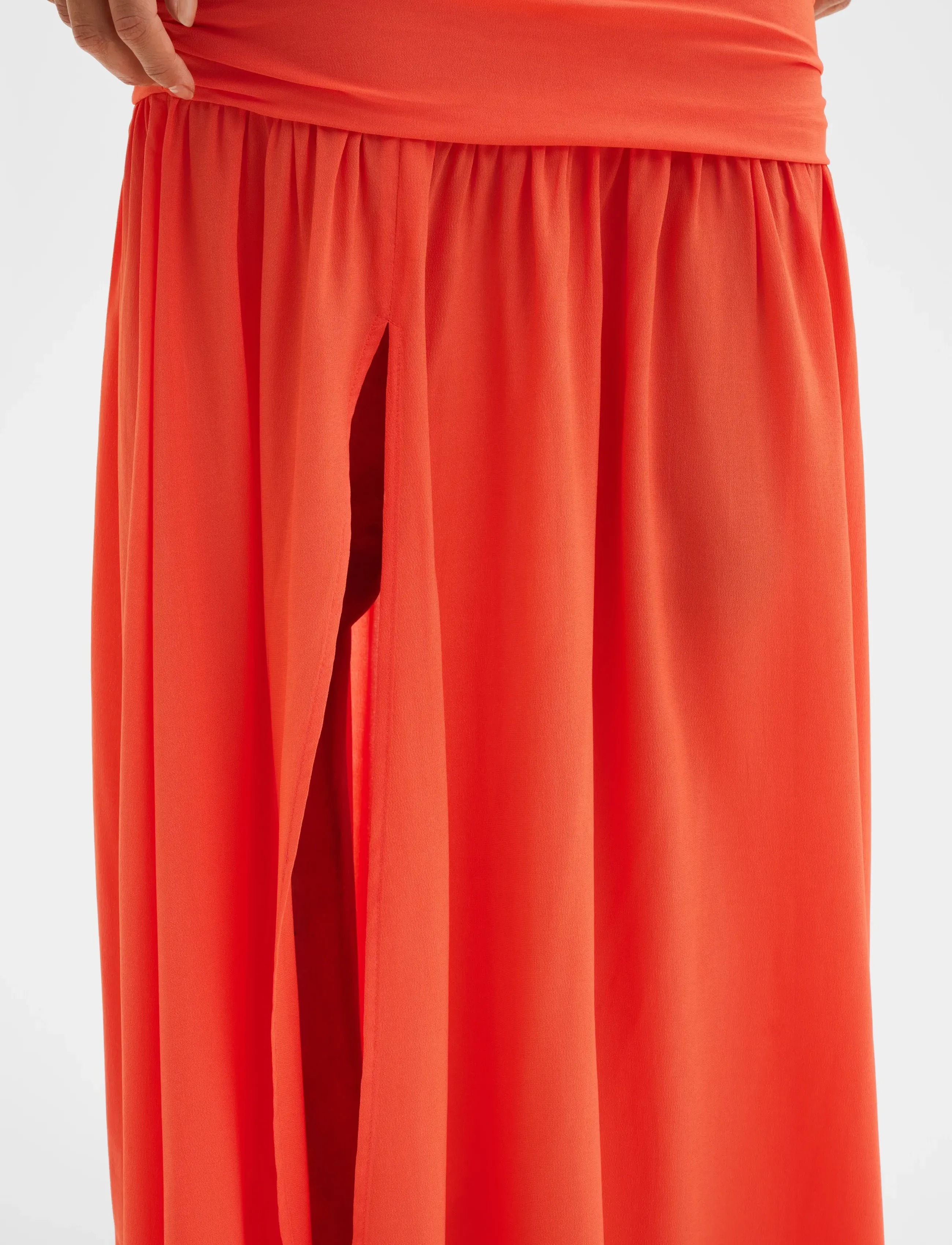 Malina - Loana Draped Chiffon Maxi Dress - maxikleider - coral - 3