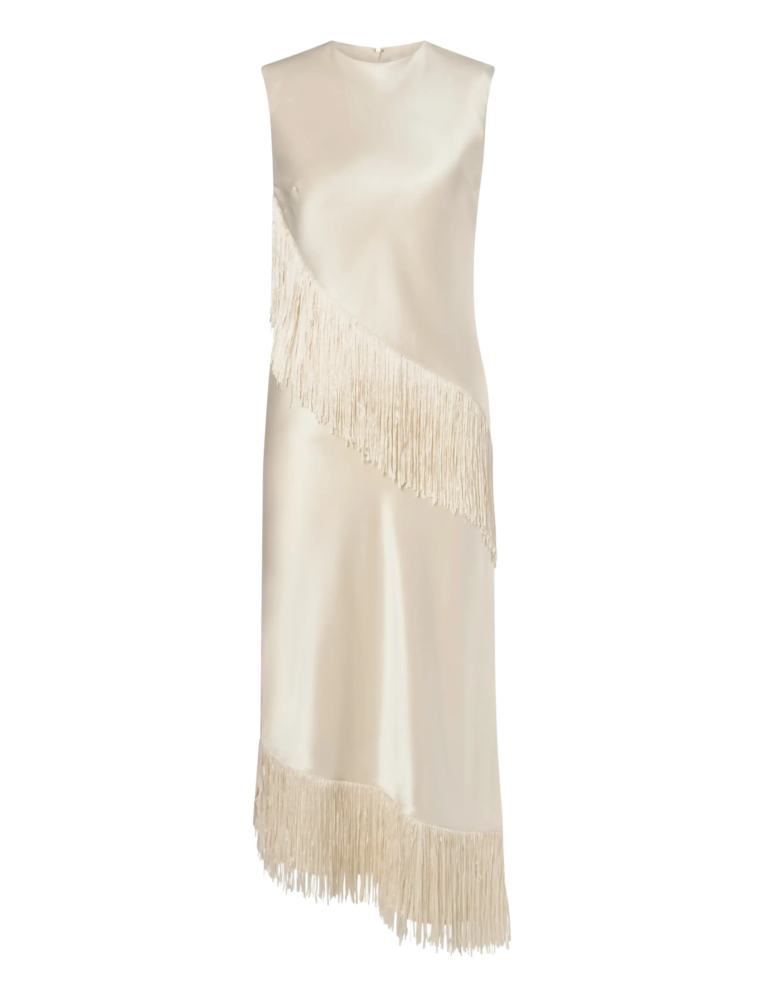 Malina - Lovis Fringe Detailed Midi Dress - robes midi - pearl - 1