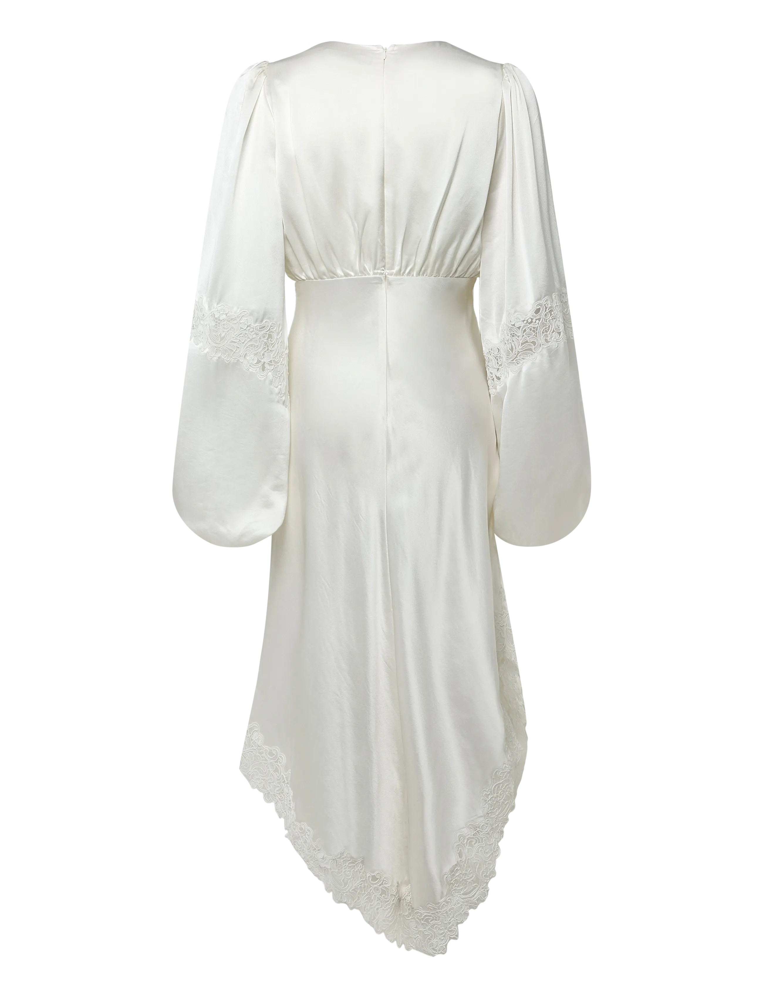 Malina - Seema Asymmetric Lace Hem Maxi Dress - evening dresses - cream - 2