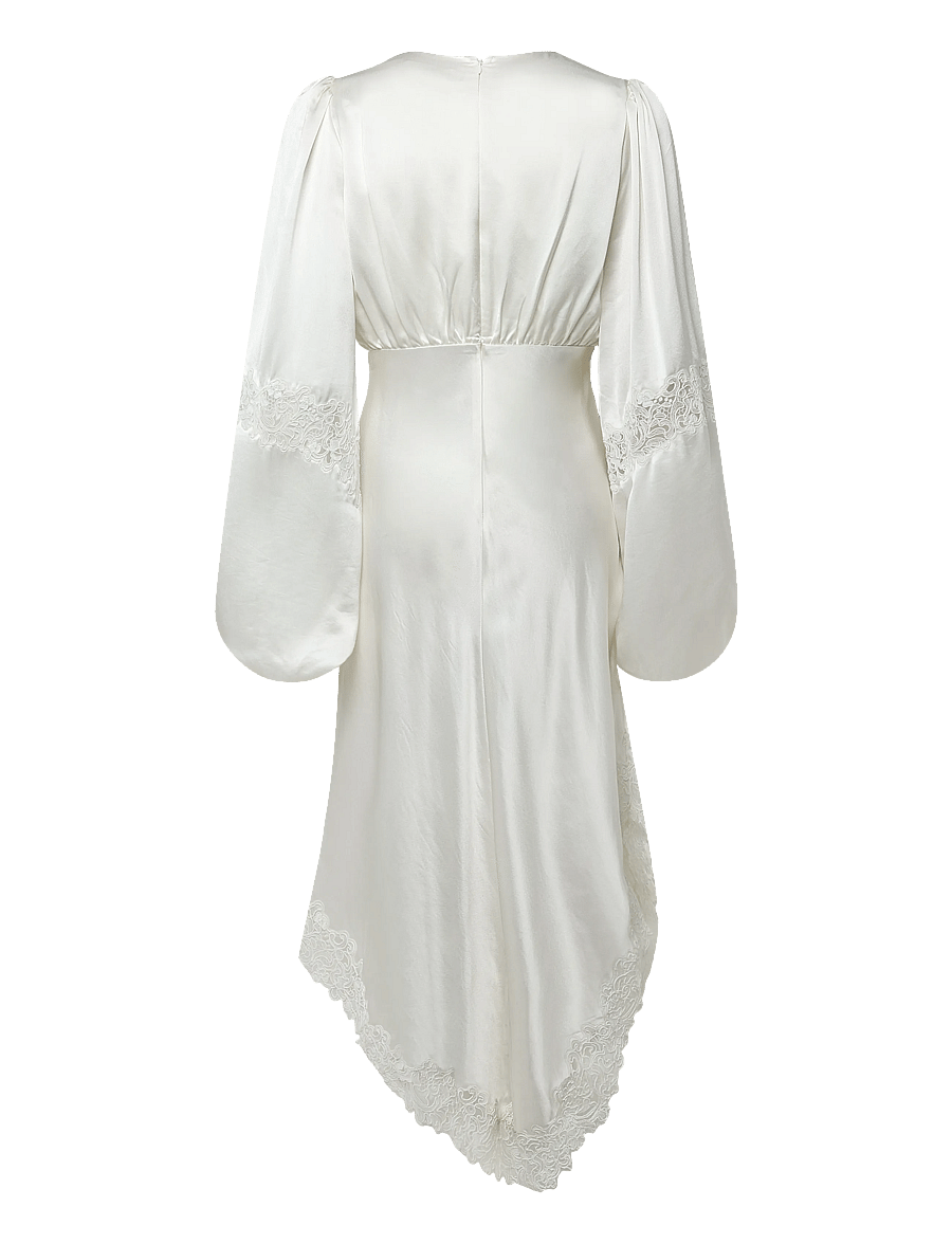 Malina - Seema Asymmetric Lace Hem Maxi Dress - abendkleider - cream - 2