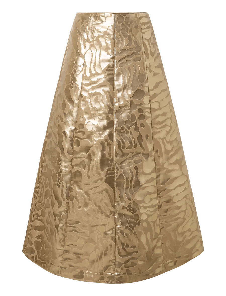 Malina - Meline Jacquard Midi Skirt - midiseelikud - savannah metallic - 1